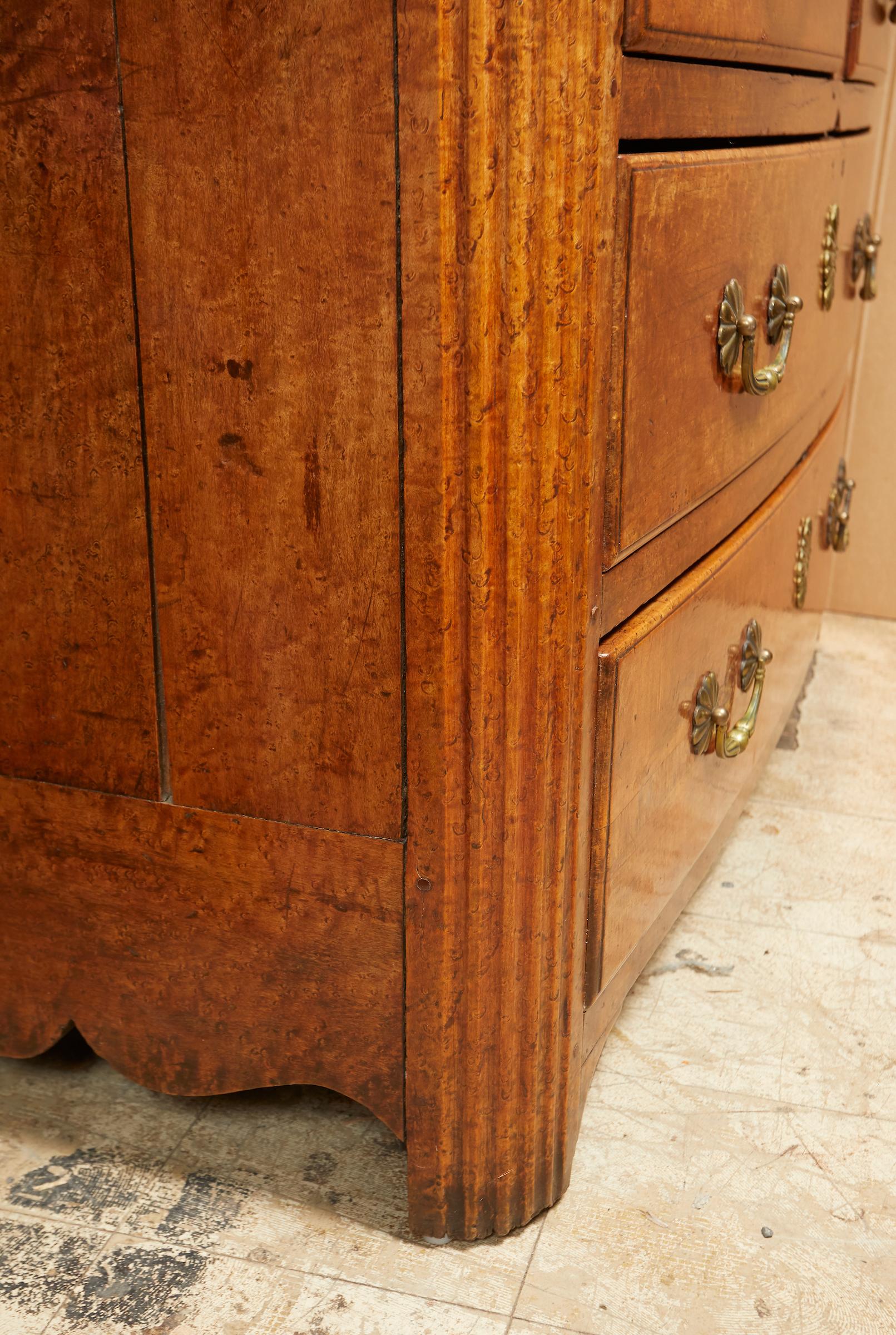 Extremely Rare Bird's-Eye Maple Regence Style French Canadian Commode 4