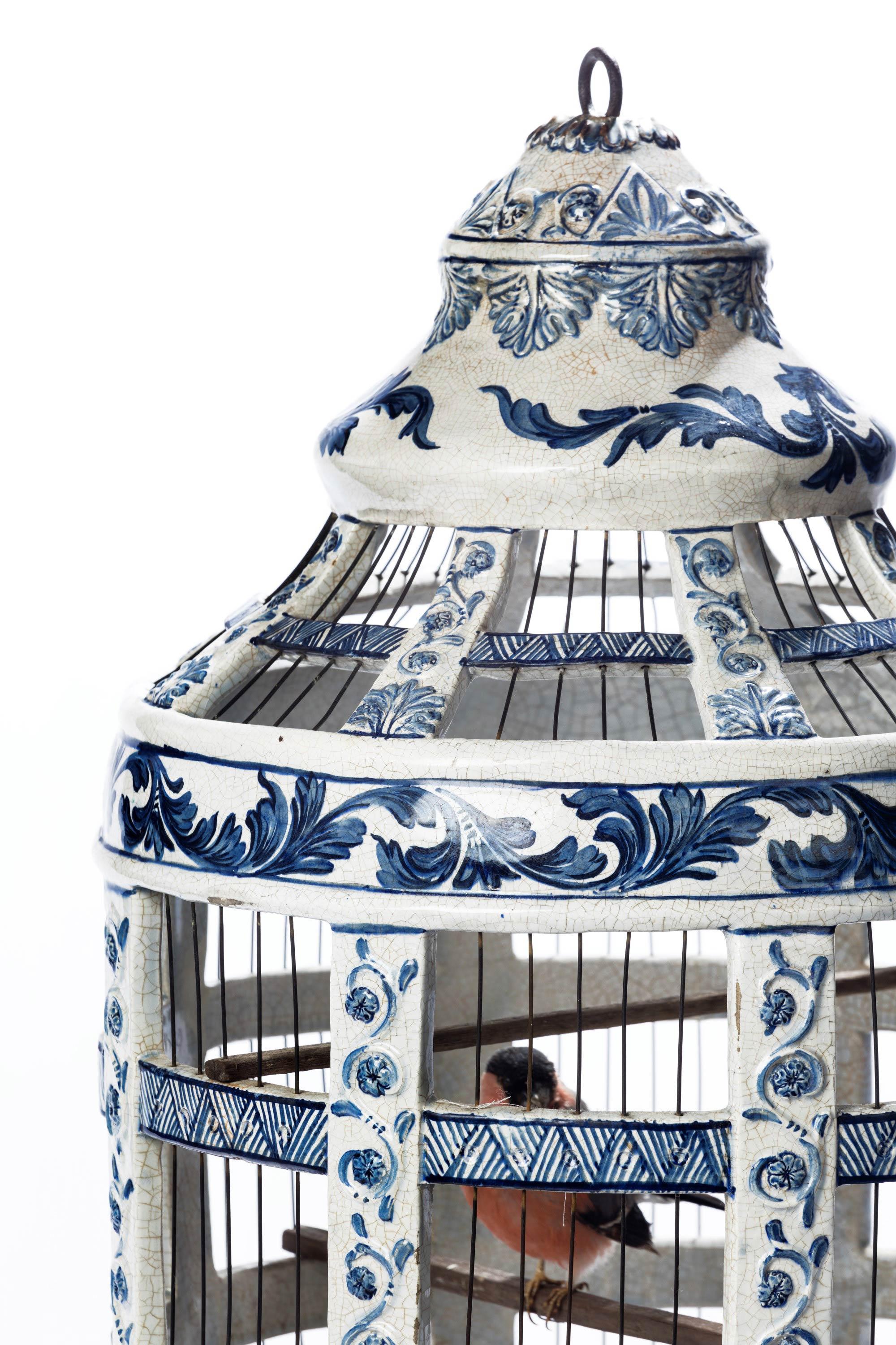 Extremely Rare 18th Century Dutch, Delft, Blue and White Birdcage In Good Condition In Peterborough, Northamptonshire