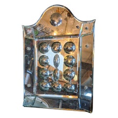 Extremely Rare 1920s Venetian Art Deco Bubble Mirror, with Beveled Mirror Frame