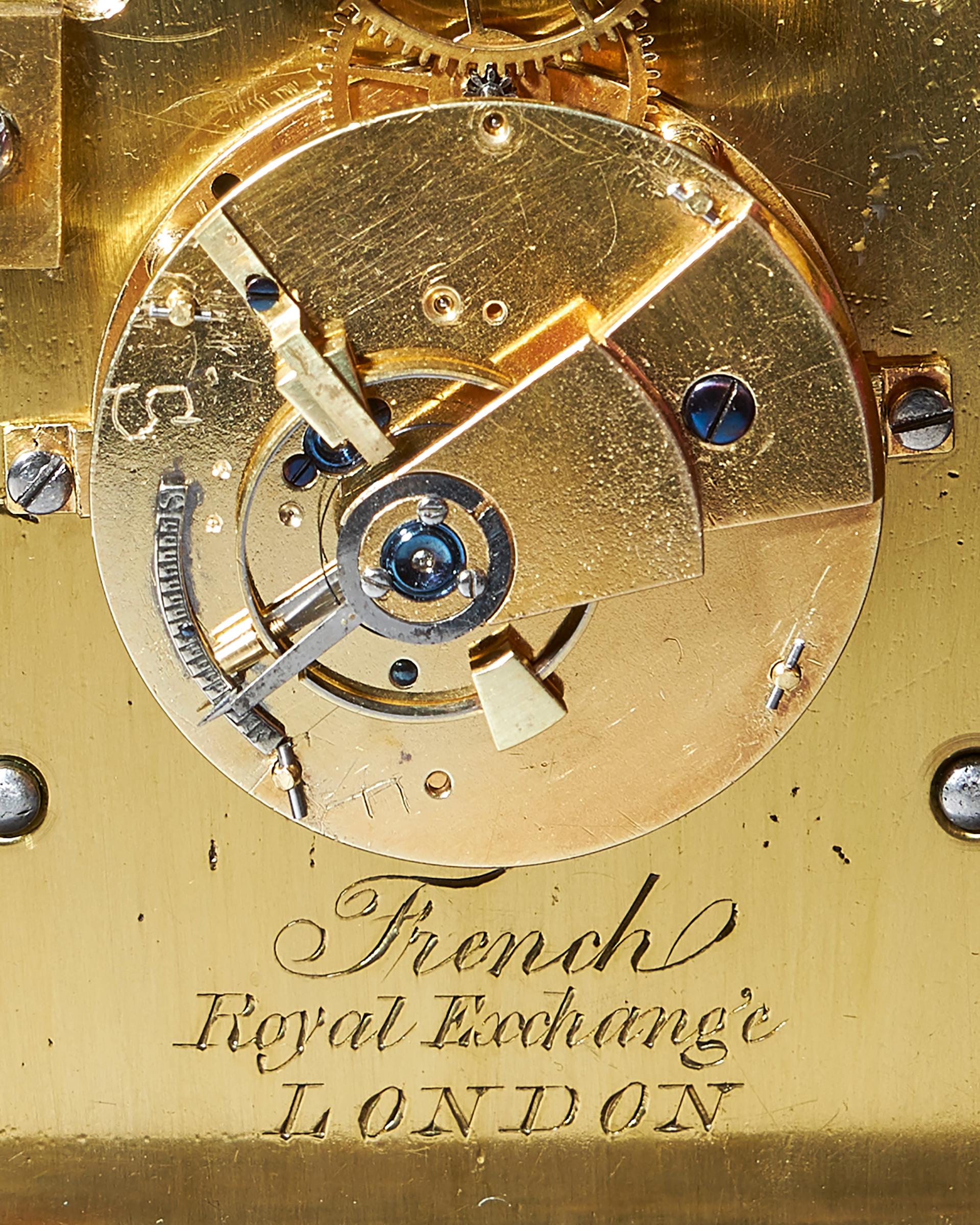 Extremely Rare 19th Century Traveling Clock Signed French Royal Exchange, London 7