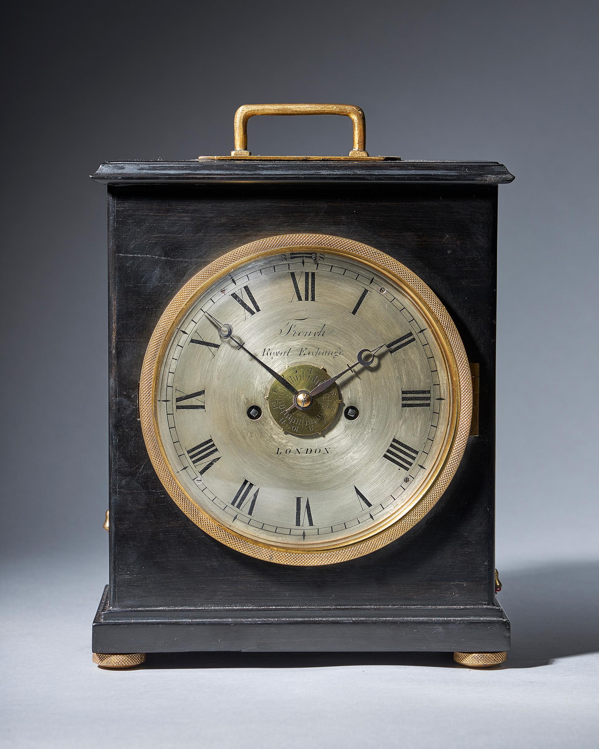 Extremely Rare 19th Century Traveling Clock Signed French Royal Exchange, London In Good Condition In Oxfordshire, United Kingdom