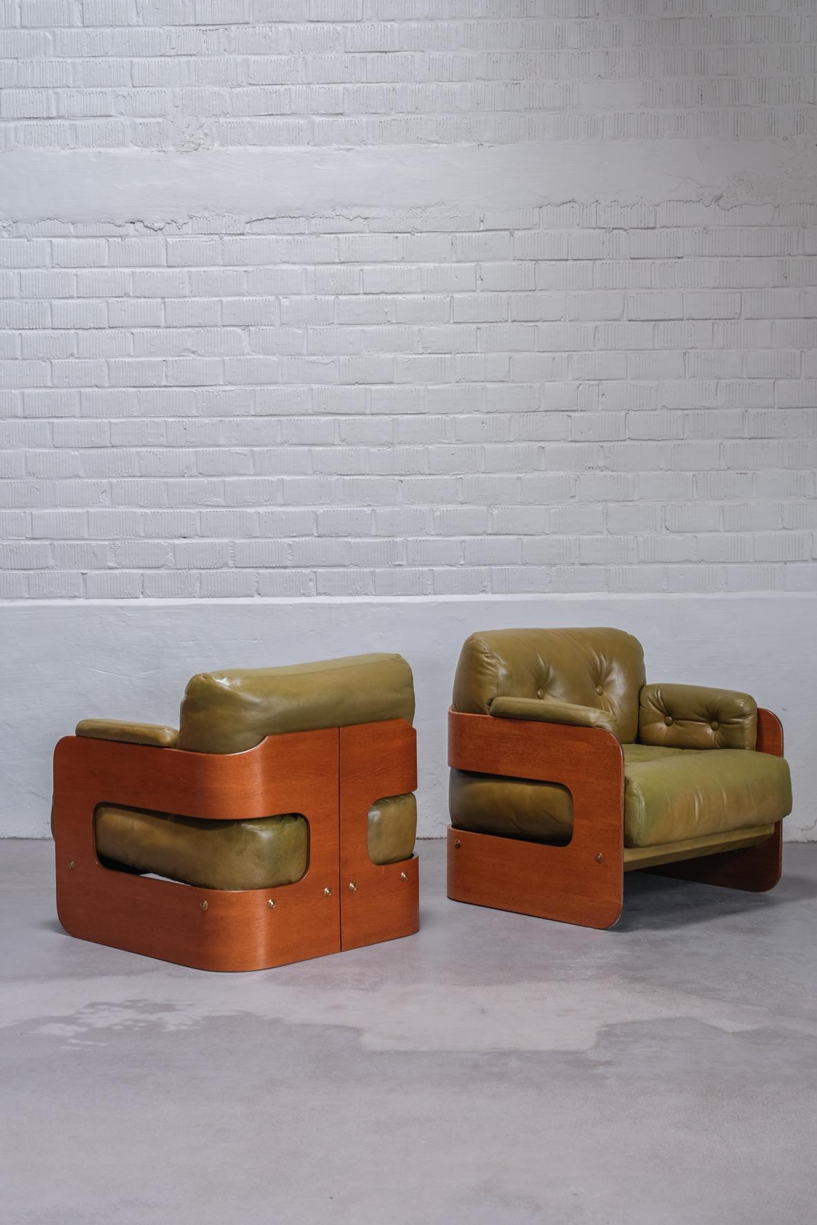 Scandinavian Modern Extremely Rare 2 x 1 Seater by Maija Ruoslahti for Sopenkorpi, 1960