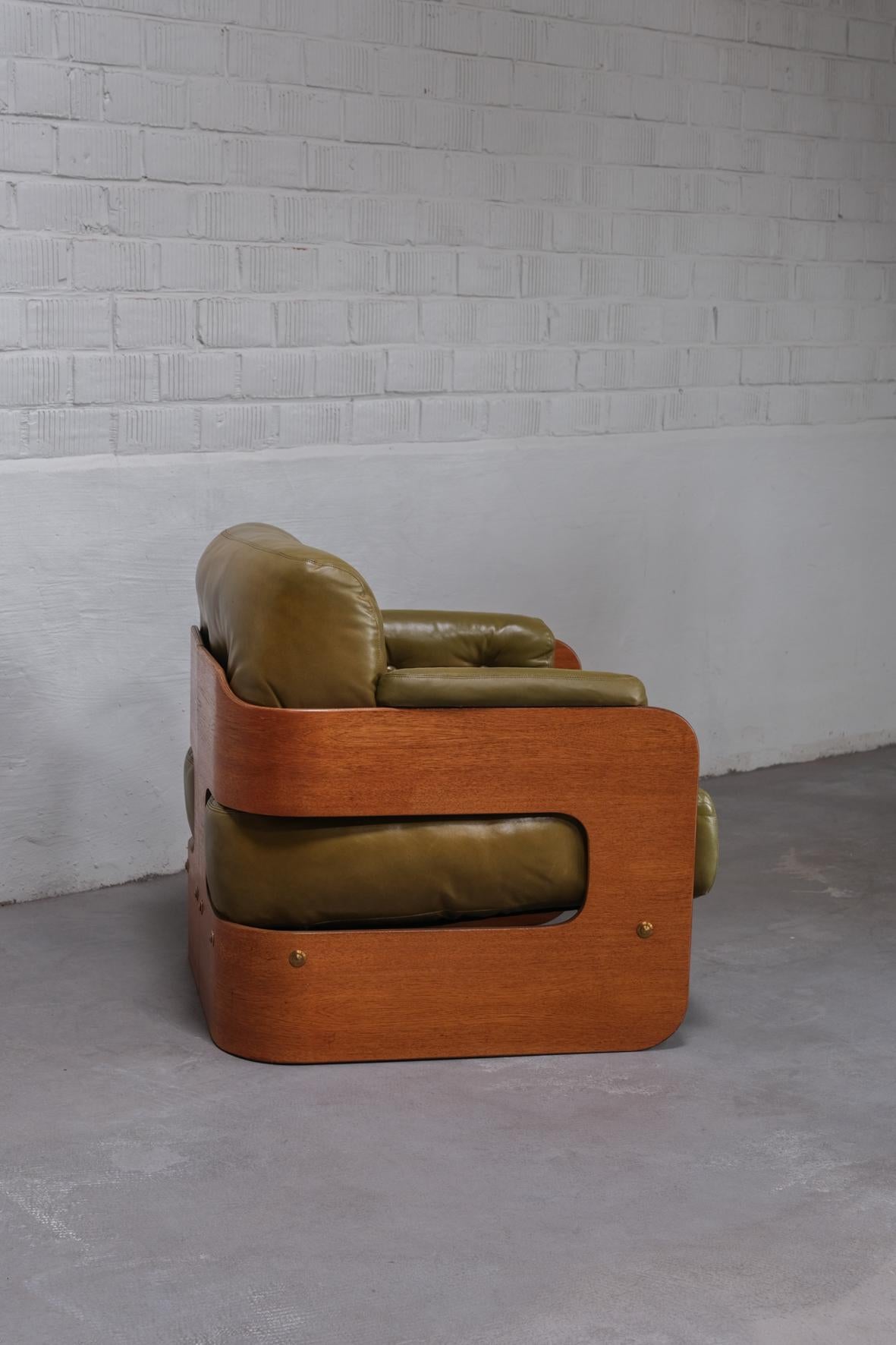 Leather Extremely Rare 2 x 1 Seater by Maija Ruoslahti for Sopenkorpi, 1960
