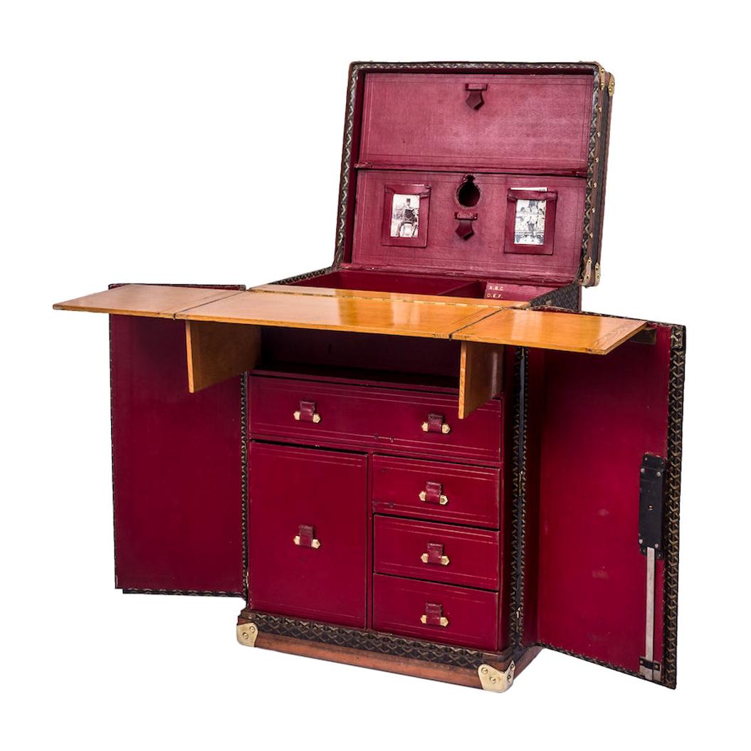 Extremely Rare, 20th Century Arthur Conan Doyle Goyard Desk Trunk