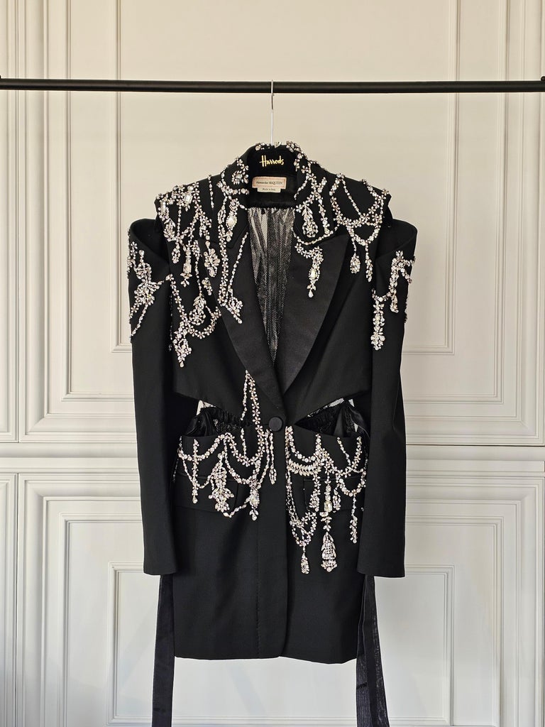 Rare Alexander McQueen x Sarah Burton SS 2022 crystal embellished org  27900 For Sale at 1stDibs