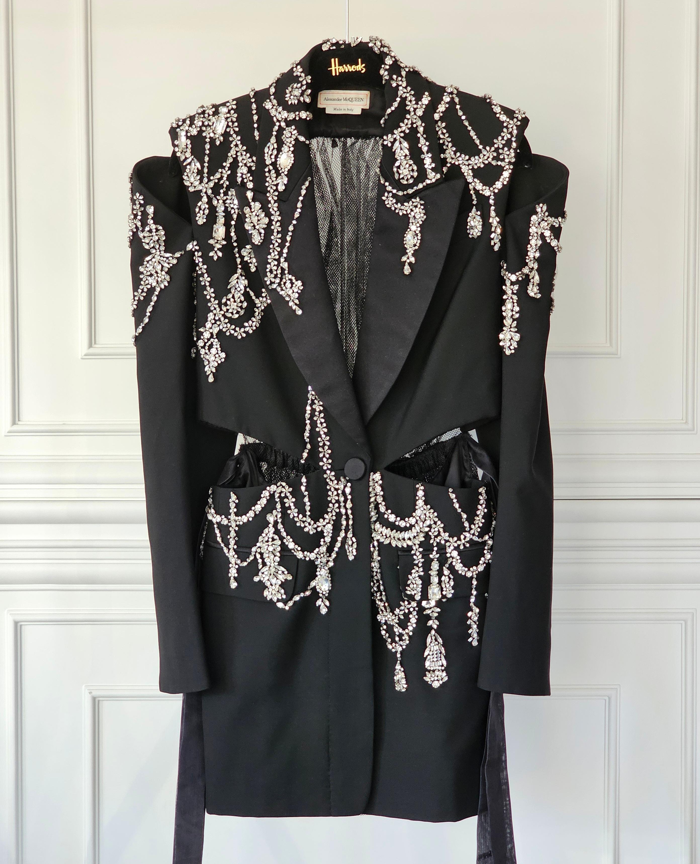 Rare Alexander McQueen x Sarah Burton SS 2022 crystal embellished
