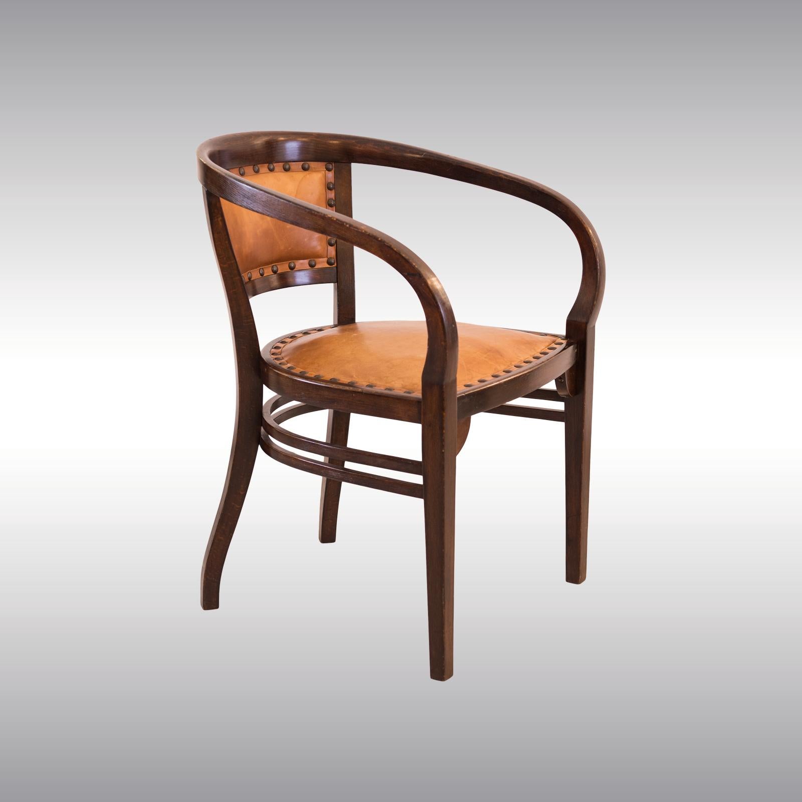 Austrian Extremely Rare and Beautiful Otto Wagner Chair by Thonet Vienna 1901 Jugendstil For Sale