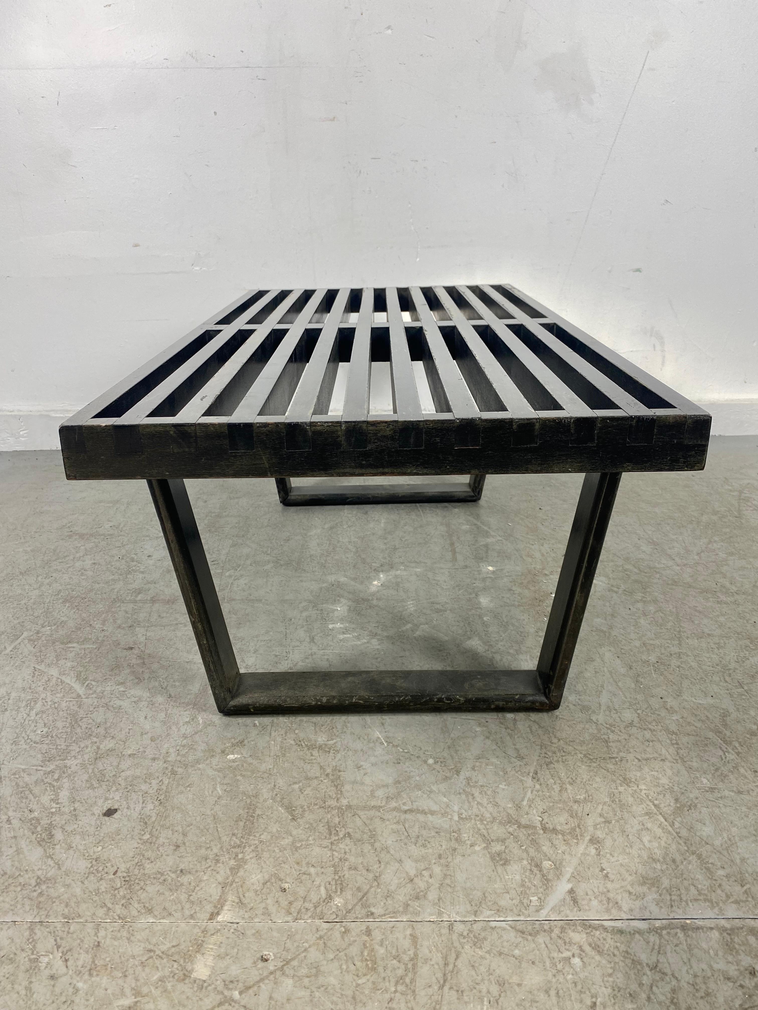 Extremely Rare and Early Ebonized Slat Bench, George Nelson / Herman Miller 2