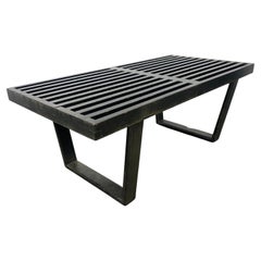 Extremely Rare and Early Ebonized Slat Bench, George Nelson / Herman Miller