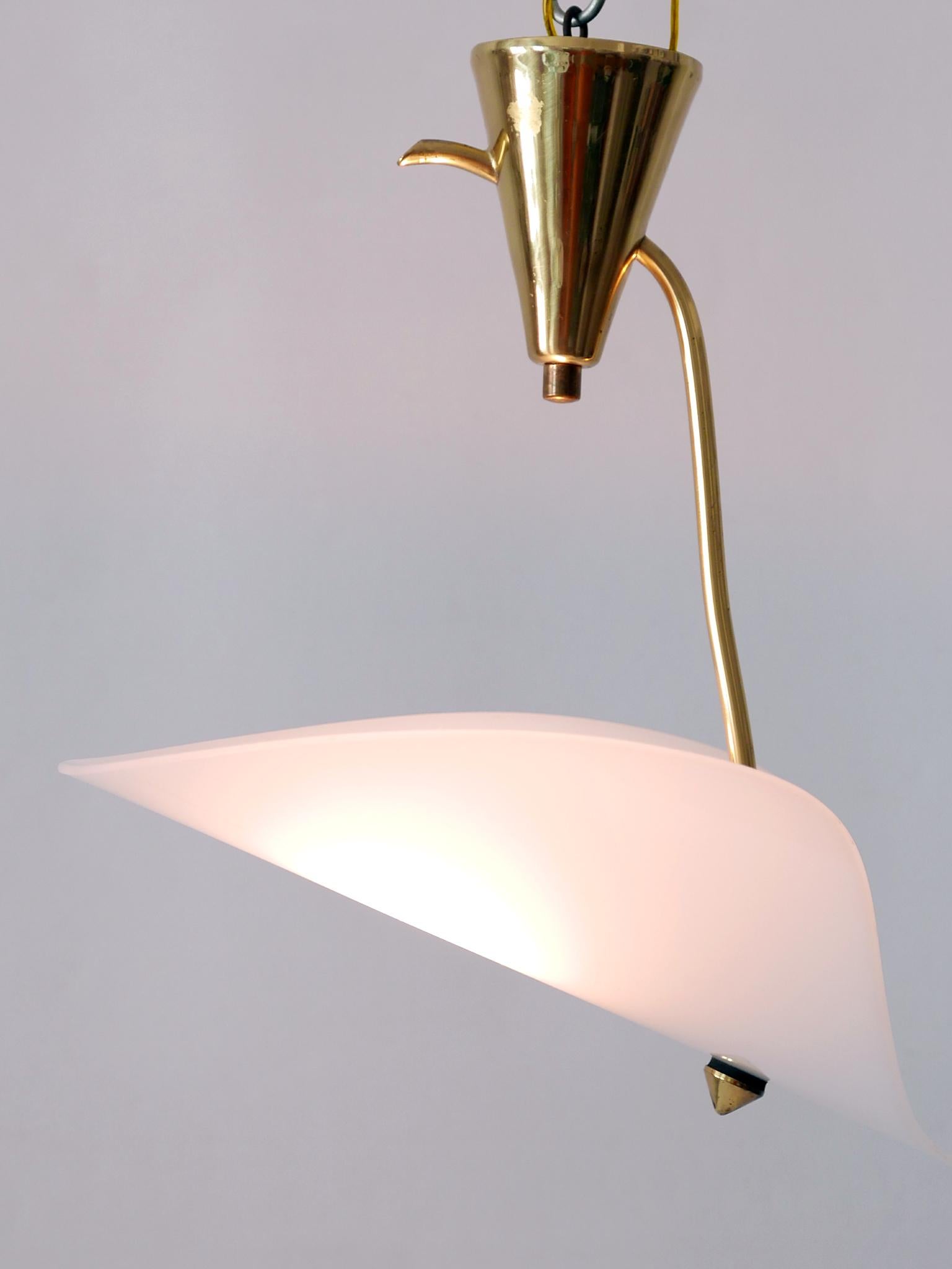 Extremely Rare and Elegant Lucite & Brass Ceiling Lamp Germany 1960s For Sale 5