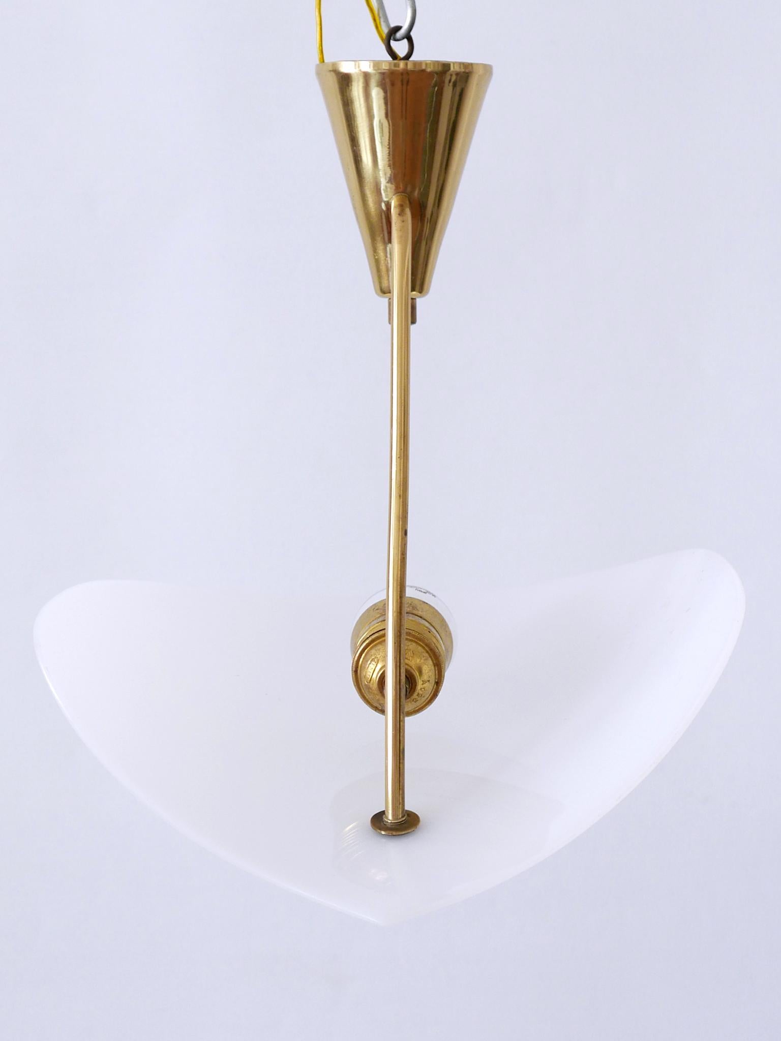 Extremely Rare and Elegant Lucite & Brass Ceiling Lamp Germany 1960s For Sale 6