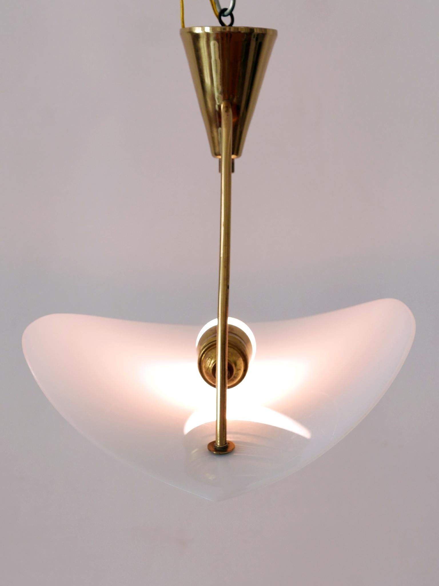 Extremely Rare and Elegant Lucite & Brass Ceiling Lamp Germany 1960s For Sale 7