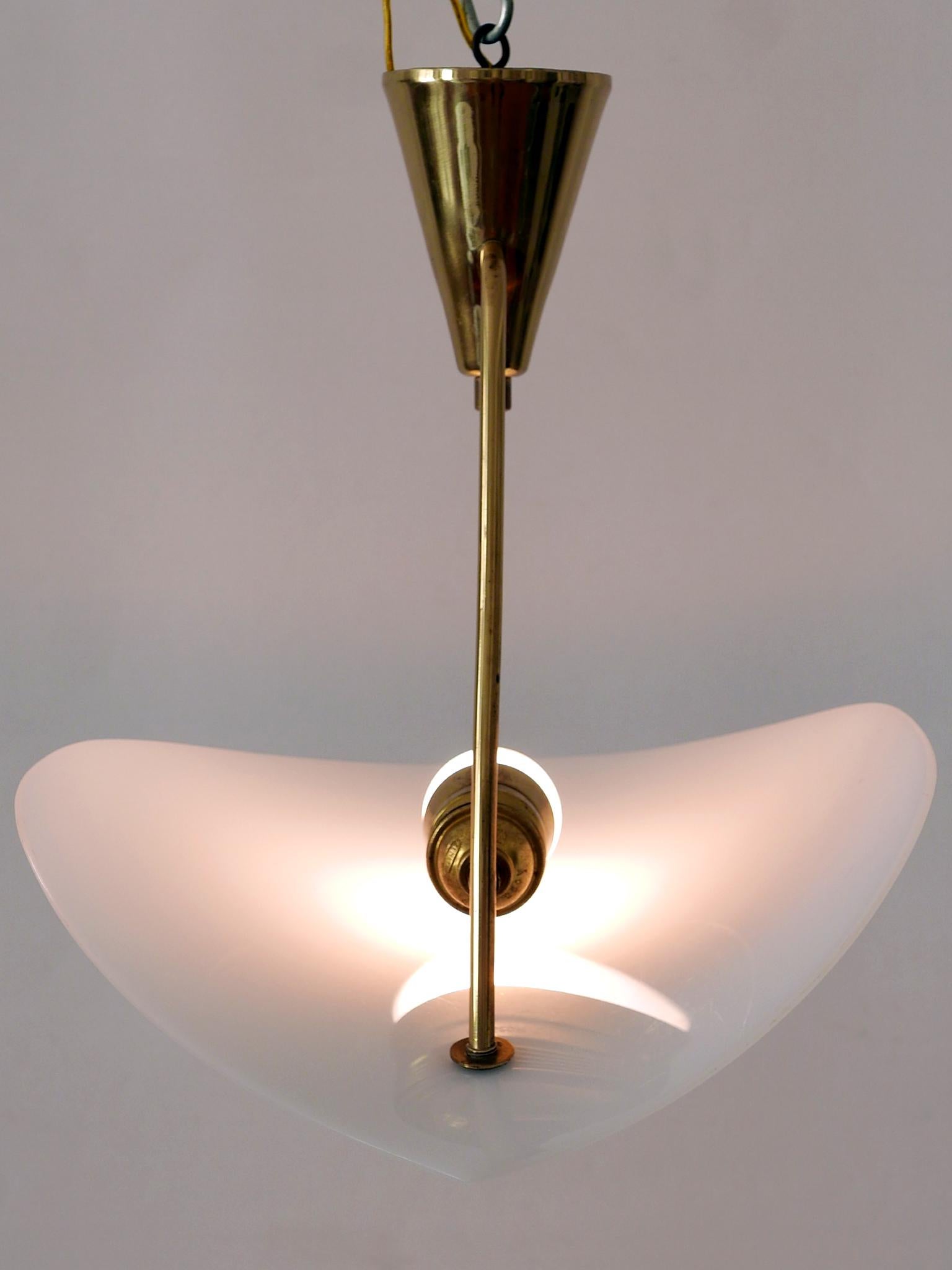 Extremely Rare and Elegant Lucite & Brass Ceiling Lamp Germany 1960s For Sale 8