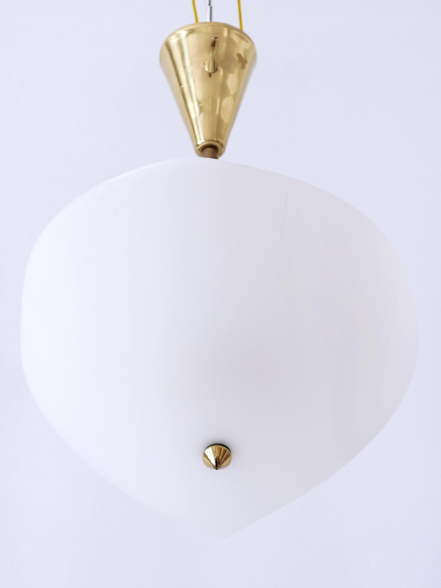 Extremely Rare and Elegant Lucite & Brass Ceiling Lamp Germany 1960s For Sale 10