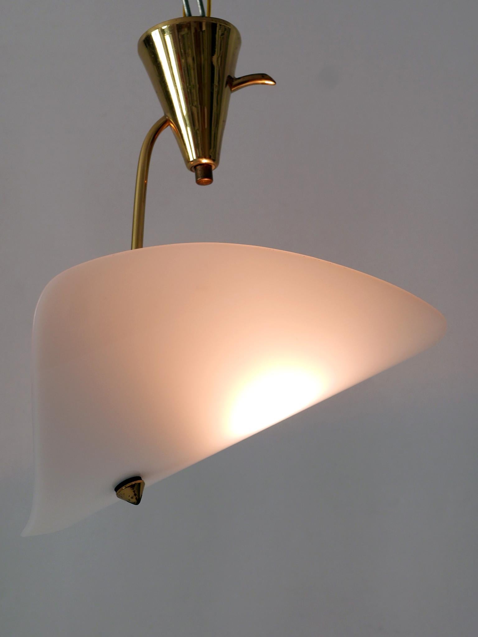 Mid-20th Century Extremely Rare and Elegant Lucite & Brass Ceiling Lamp Germany 1960s For Sale