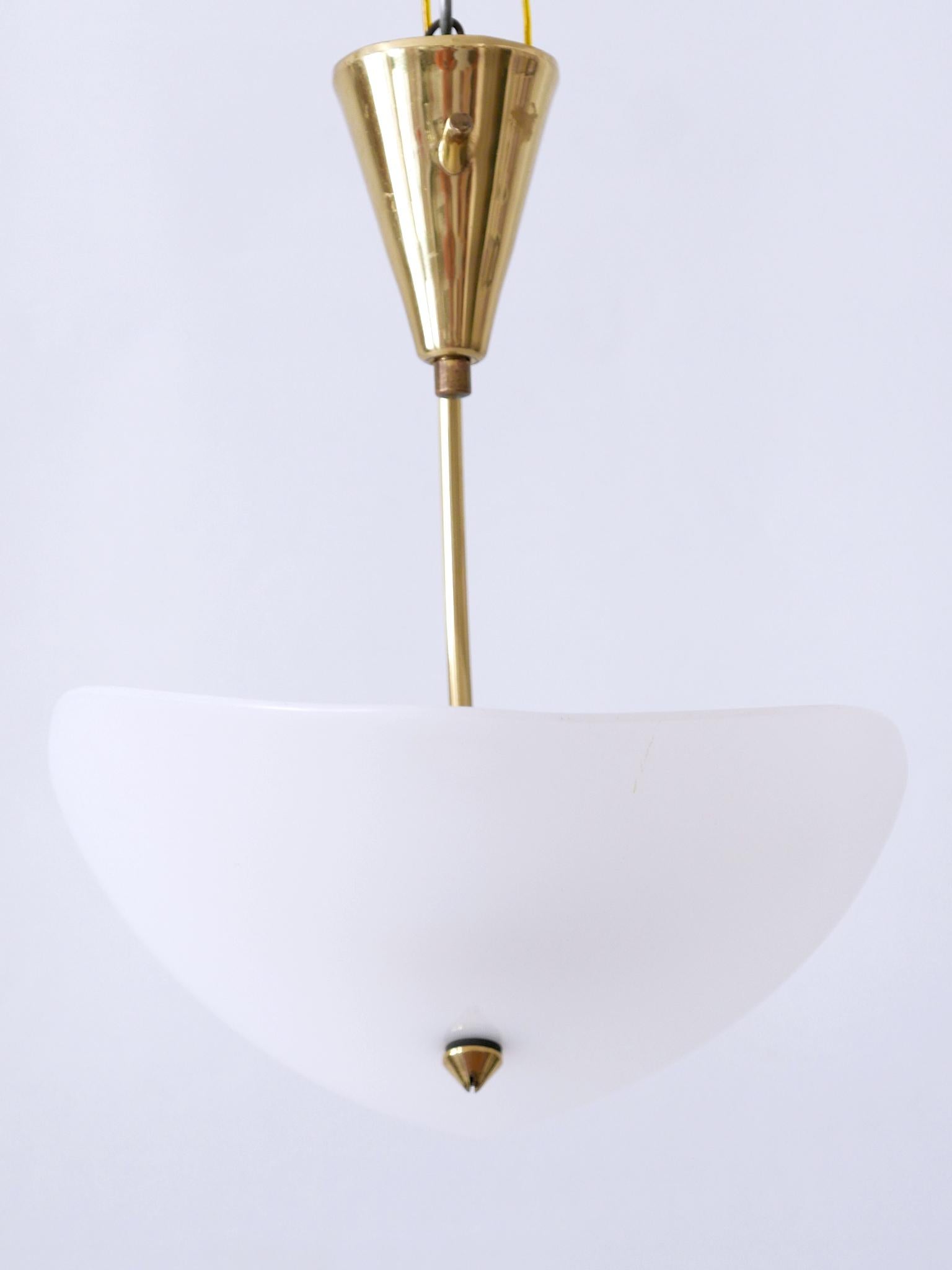 Extremely Rare and Elegant Lucite & Brass Ceiling Lamp Germany 1960s For Sale 1