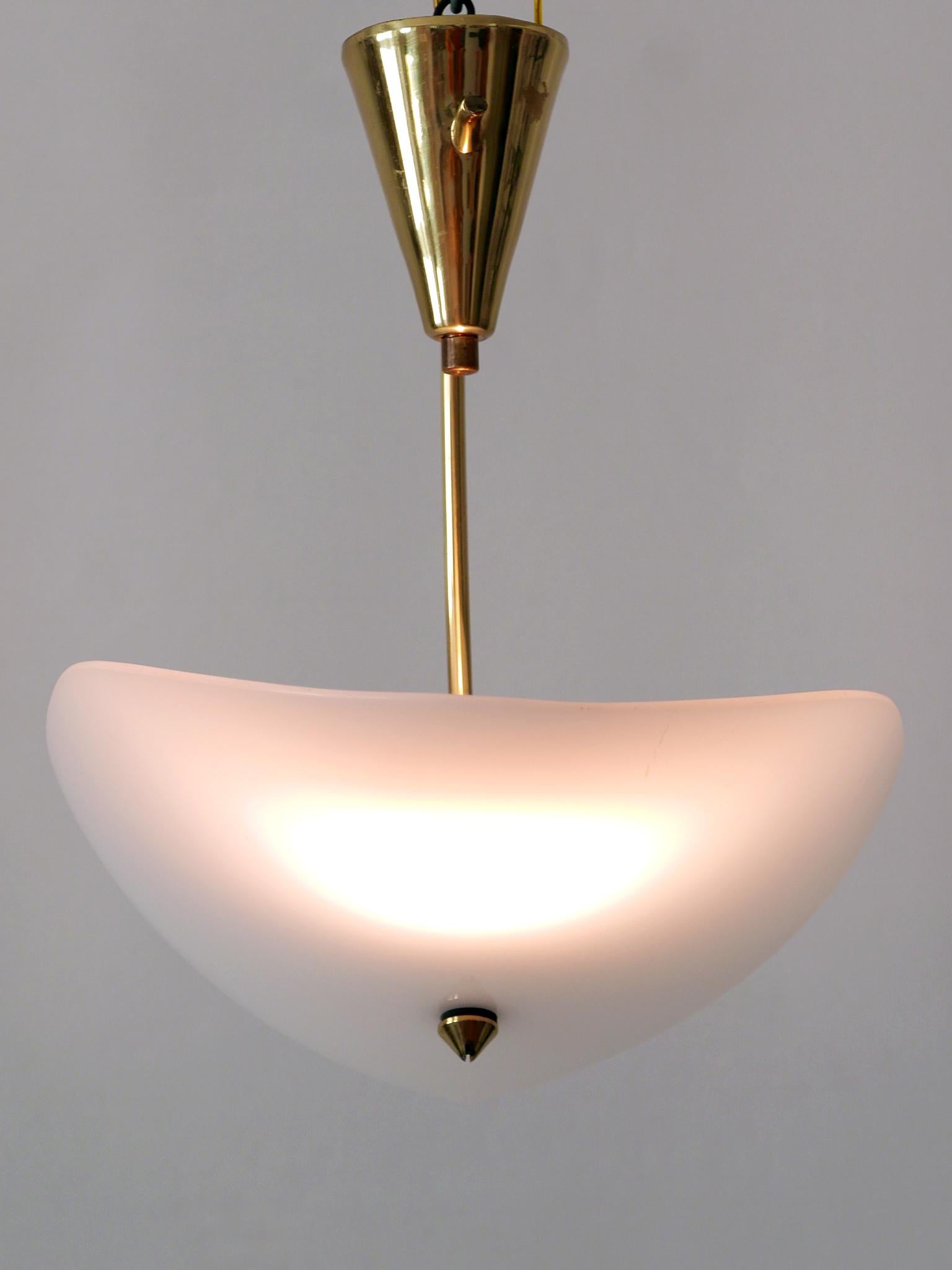 Extremely Rare and Elegant Lucite & Brass Ceiling Lamp Germany 1960s For Sale 2