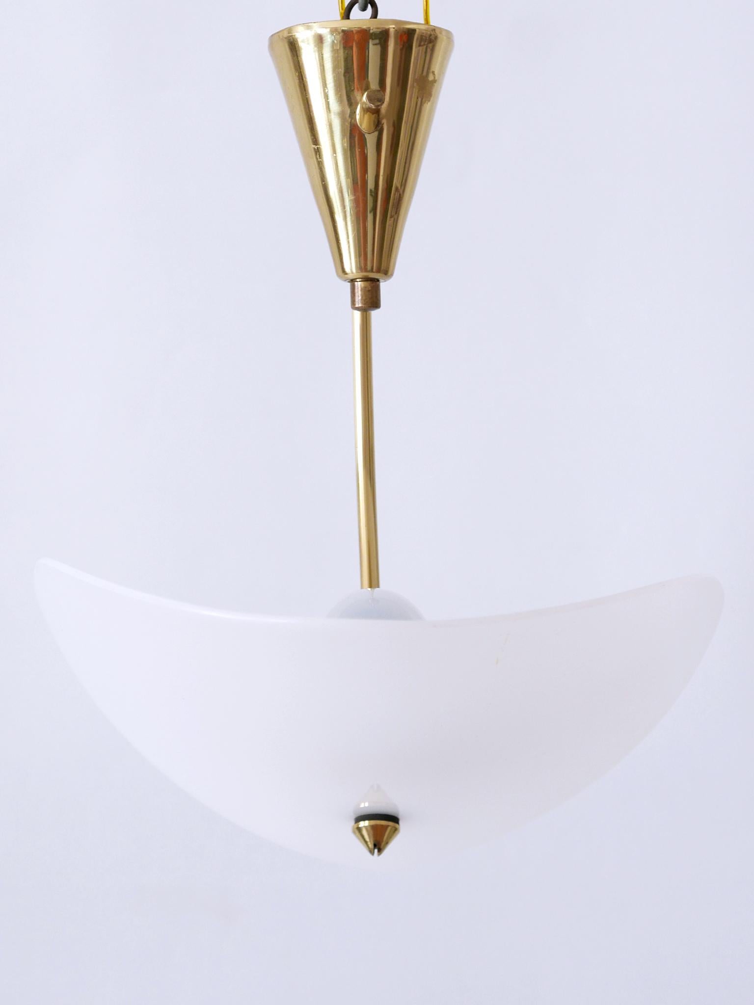 Extremely Rare and Elegant Lucite & Brass Ceiling Lamp Germany 1960s For Sale 3