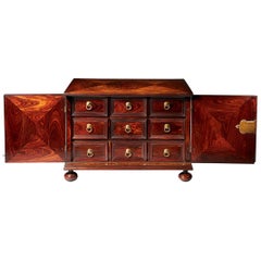 Antique Extremely Rare and Fine Miniature Kingwood Table Cabinet from the Reign of Charl