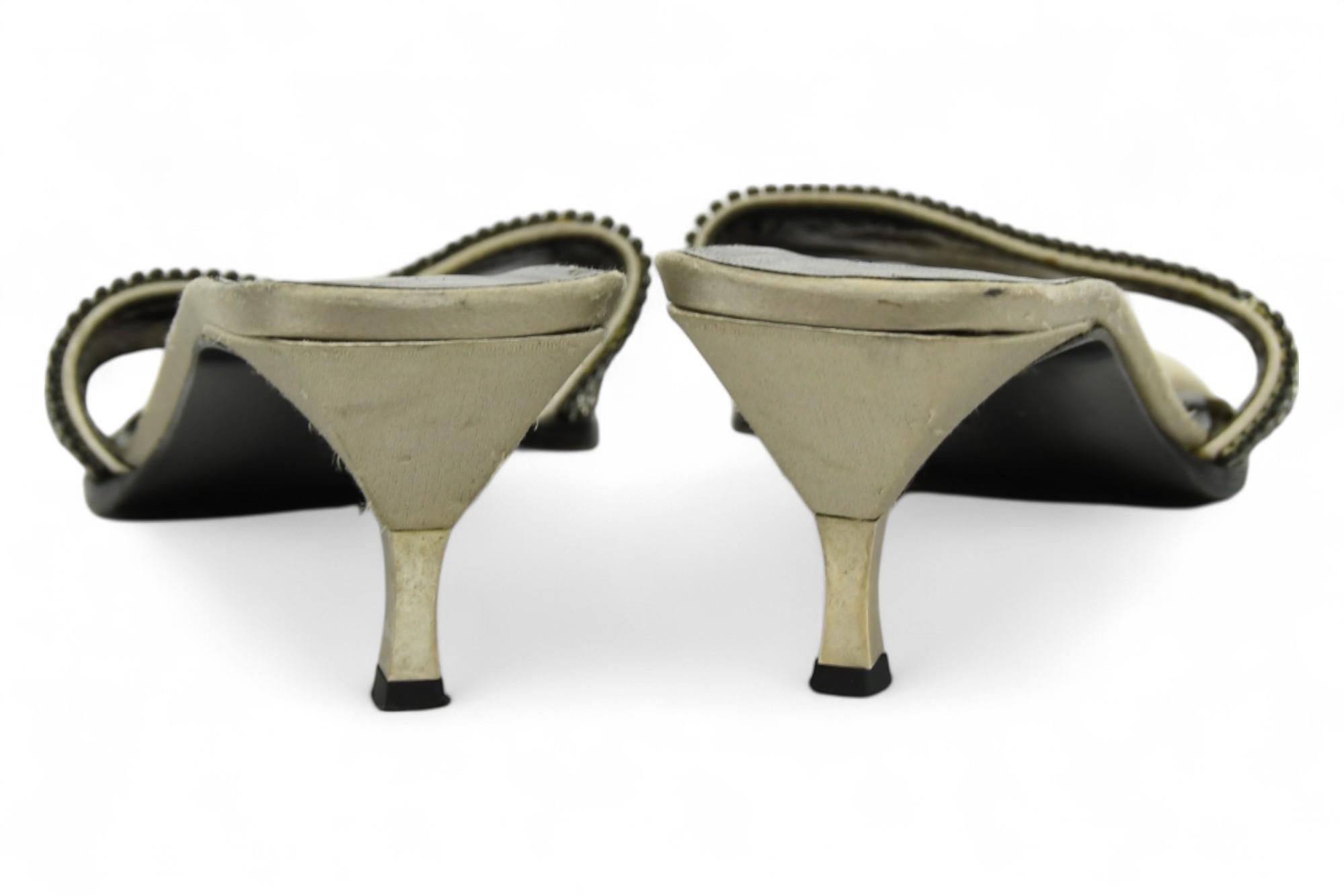 Rare Gucci Tom Ford Monogramme Swarovski Satin Mule  Taille 8.5 US Pour femmes en vente