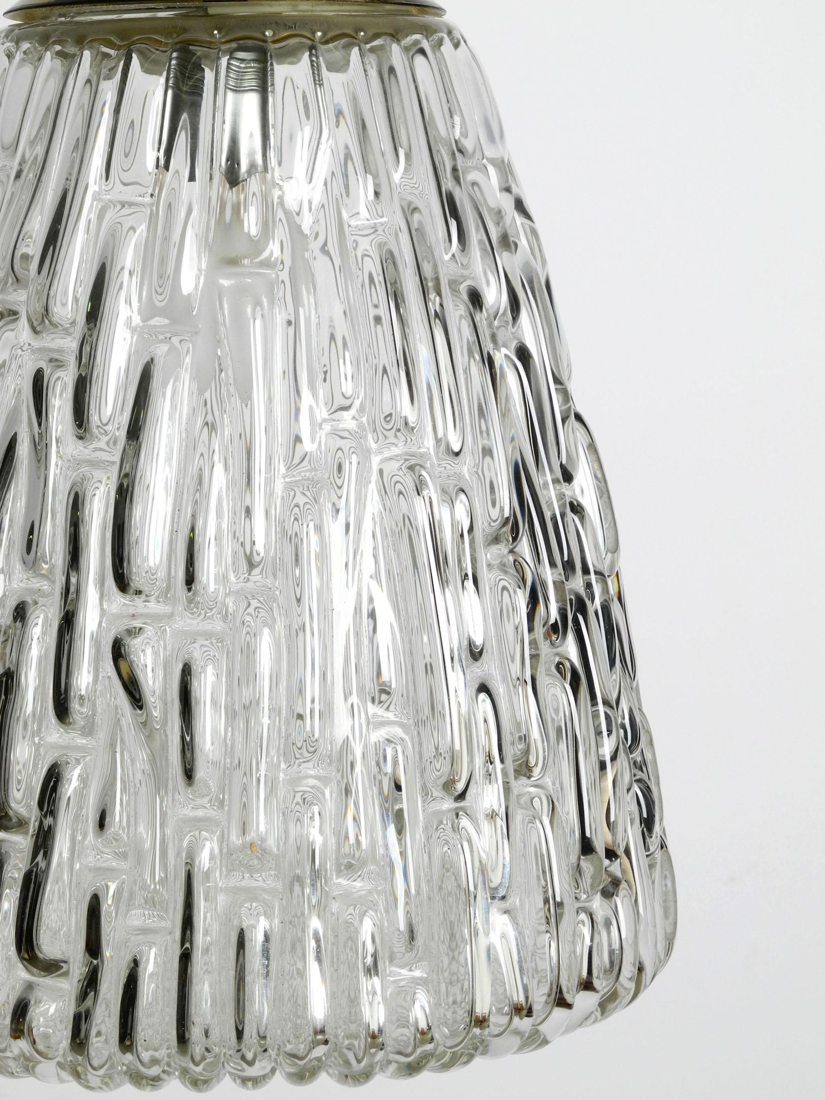 Extremely Rare and Heavy Midcentury Glass Pendant Lamp by Rupert Nikoll Vienna For Sale 1