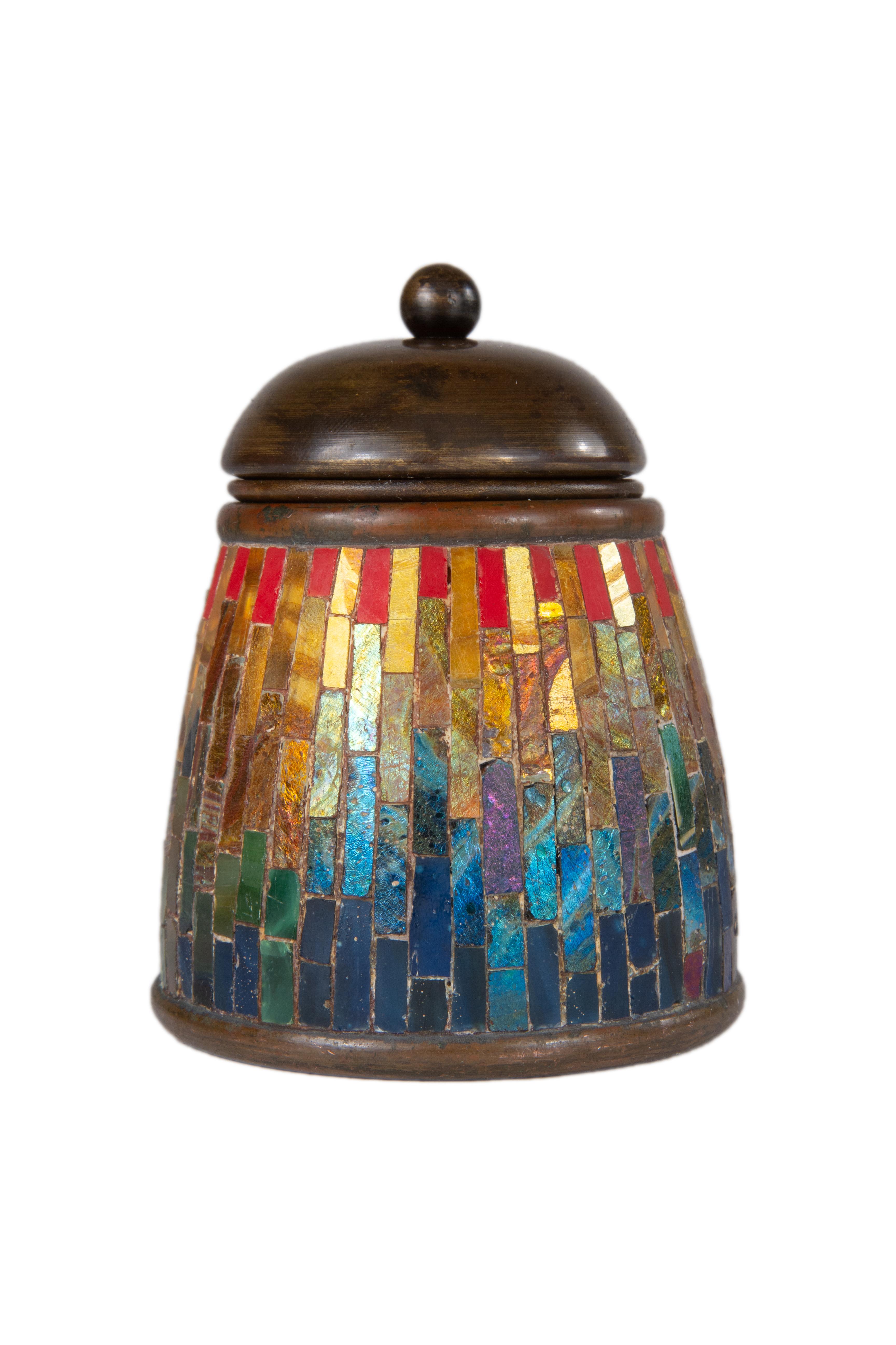 Art Nouveau Extremely Rare and Important Tiffany Studios Mosaic Matchholder