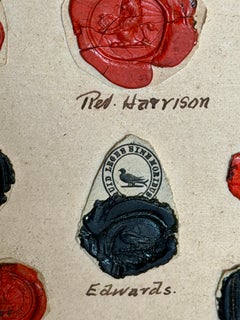 Extremely Rare And Striking Set Of Eleven Framed 19th Century Wax Seals