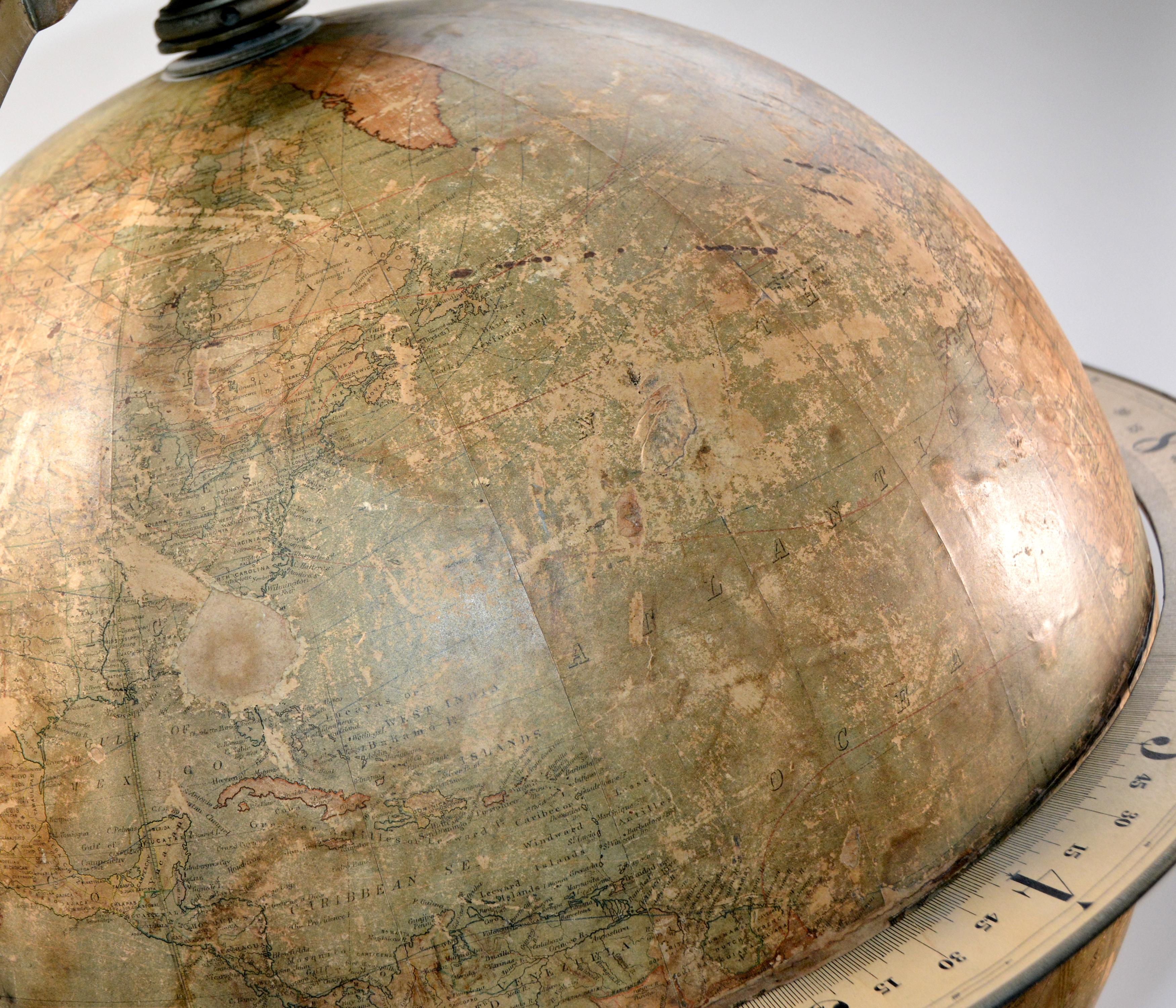 Extremely Rare Antique 1880 American Juvet & Co. Time Globe Floor Clock 4