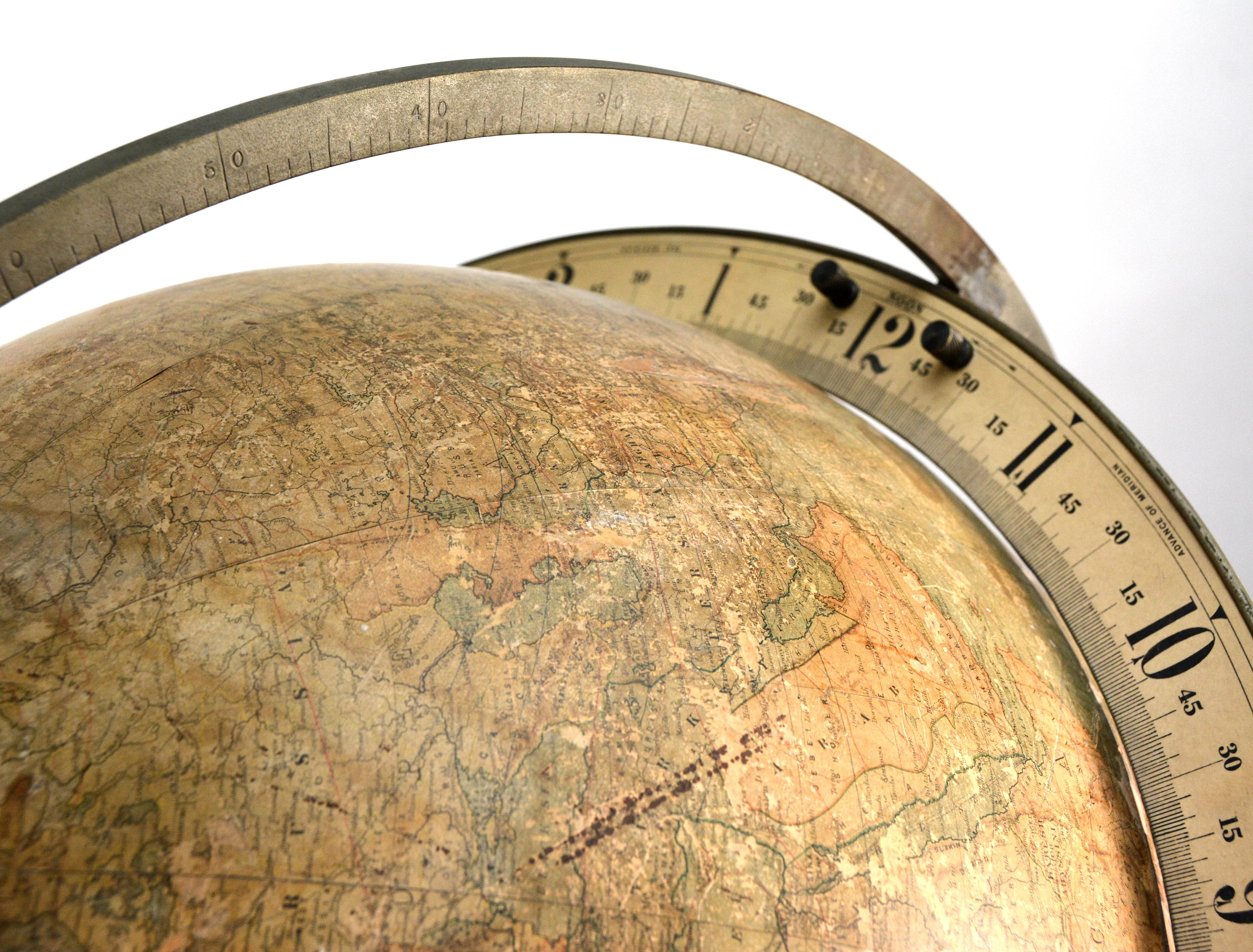 Extremely Rare Antique 1880 American Juvet & Co. Time Globe Floor Clock 2