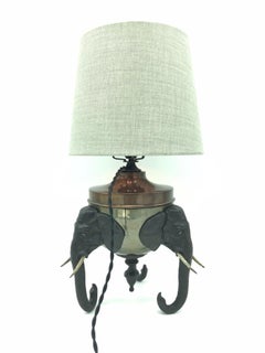 Extremely Rare Antique Elephant Table Lamp