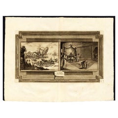 Grabado antiguo extremadamente raro de Dabhol o Dabul en Malabar, India, 1725