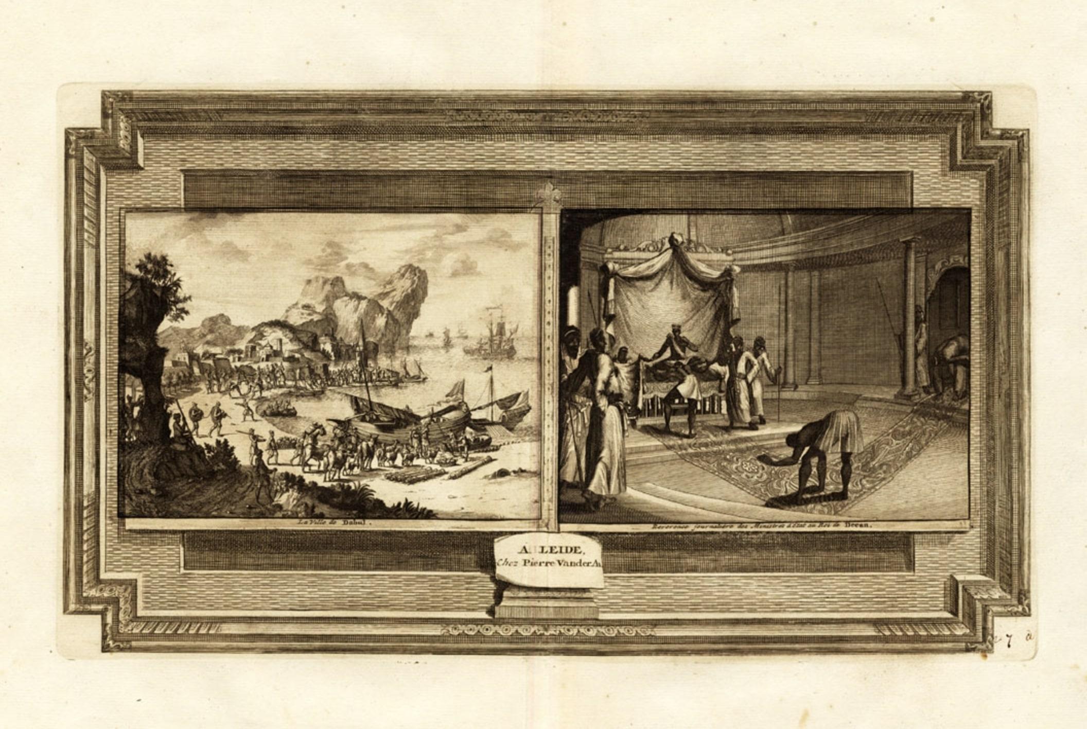 XVIIIe siècle et antérieur Impression ancienne extrêmement rare de Dabhol ou Dabul à Malabar, Inde, 1725 en vente