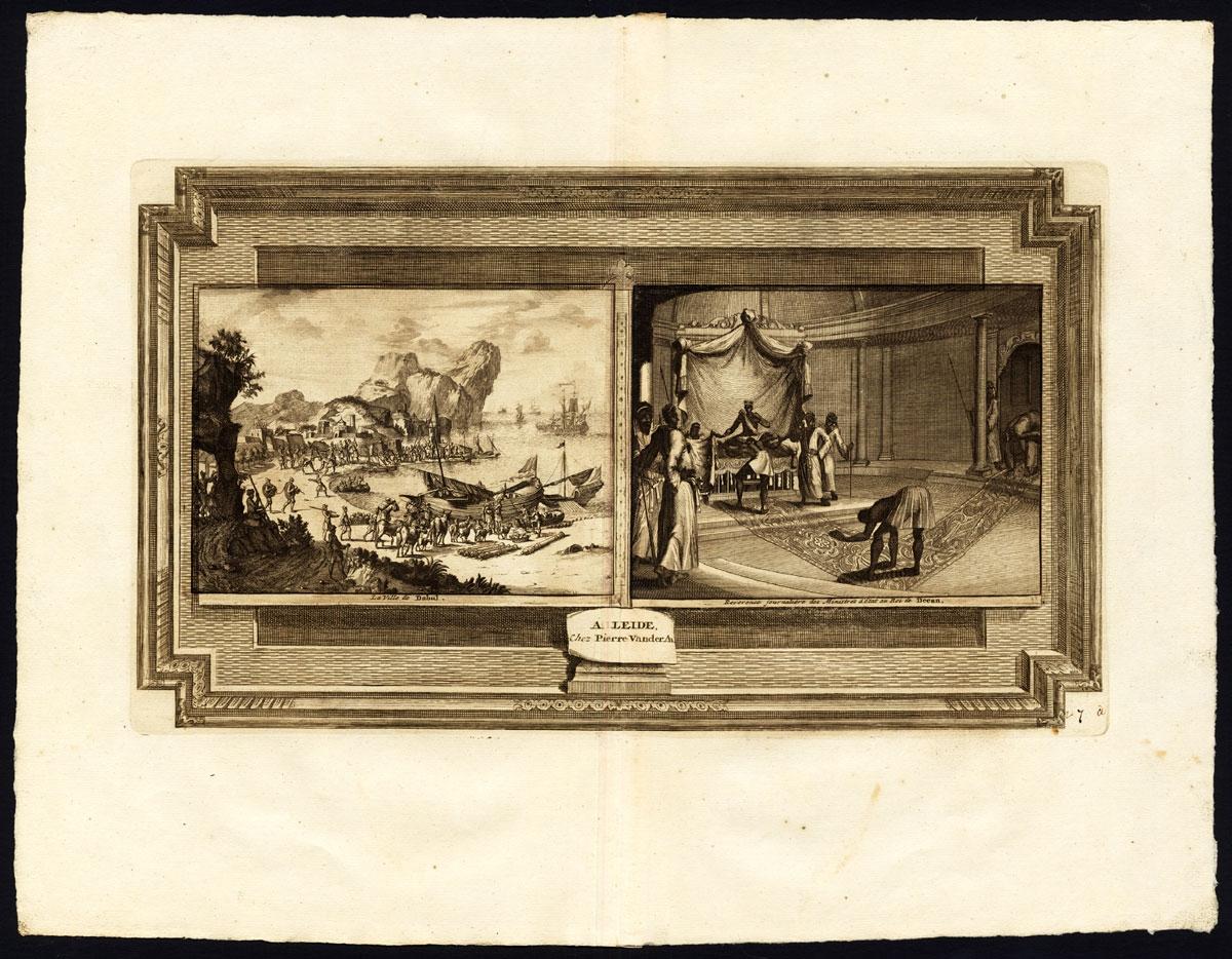 Papier Impression ancienne extrêmement rare de Dabhol ou Dabul à Malabar, Inde, 1725 en vente