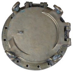 Extremely Rare Antique Solid Brass Maritime Ships Porthole Storm Cover Window