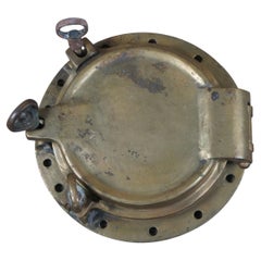 Extremely Rare Antique Solid Brass Maritime Ships Porthole Storm Cover Window