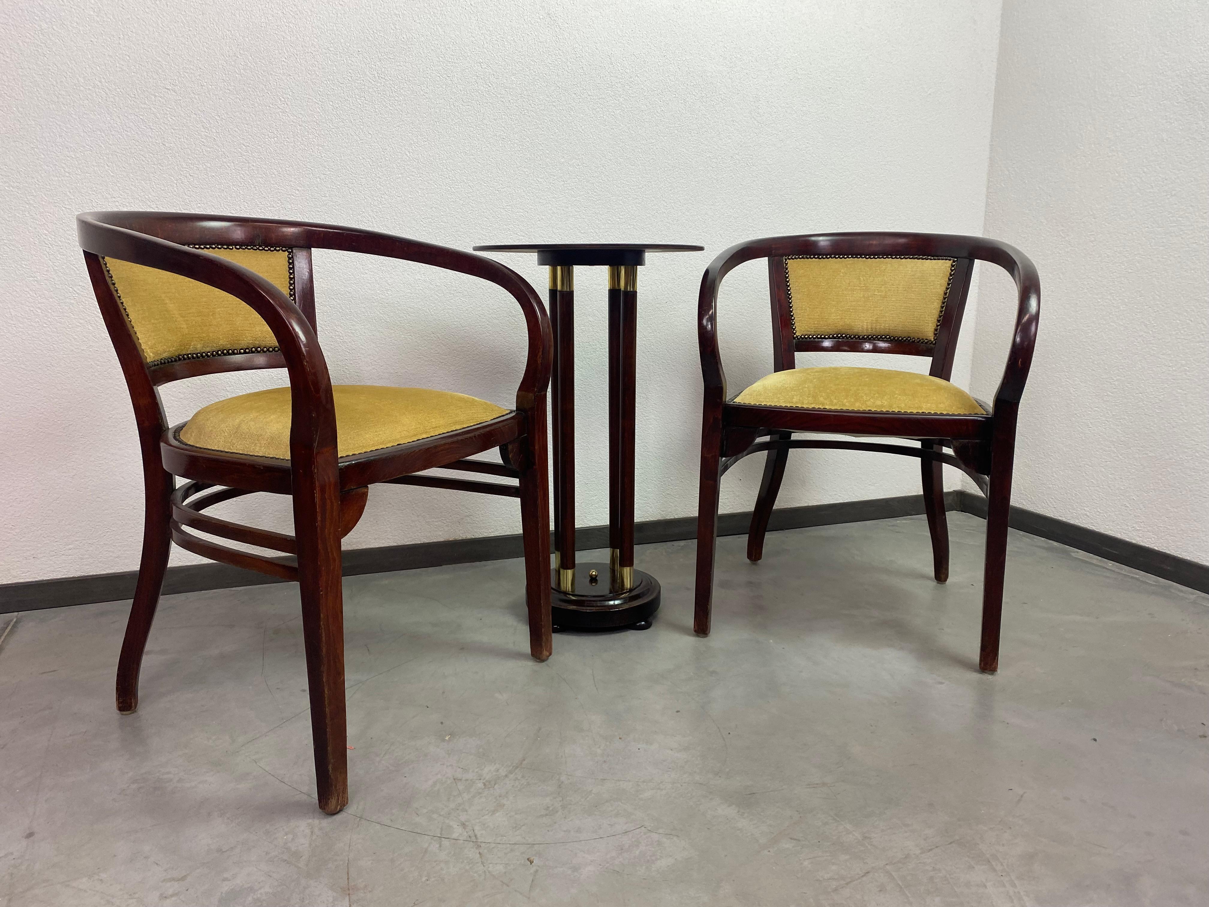 Extremely rare armchairs no.6521 Thonet Otto Wagner in very good original contidion with signs of use.