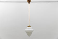 Lampe Art déco extrêmement rare en verre dépoli et laiton, années 1930, Allemagne