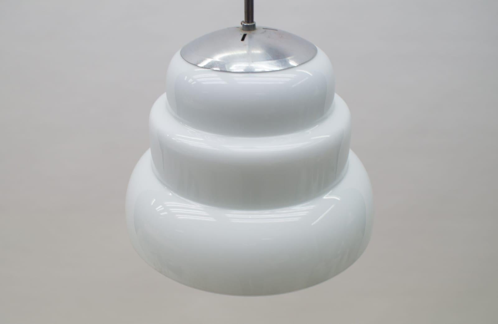 Extremely Rare Art Deco Stepped Milk Glass Lamp, 1930s, Germany 3