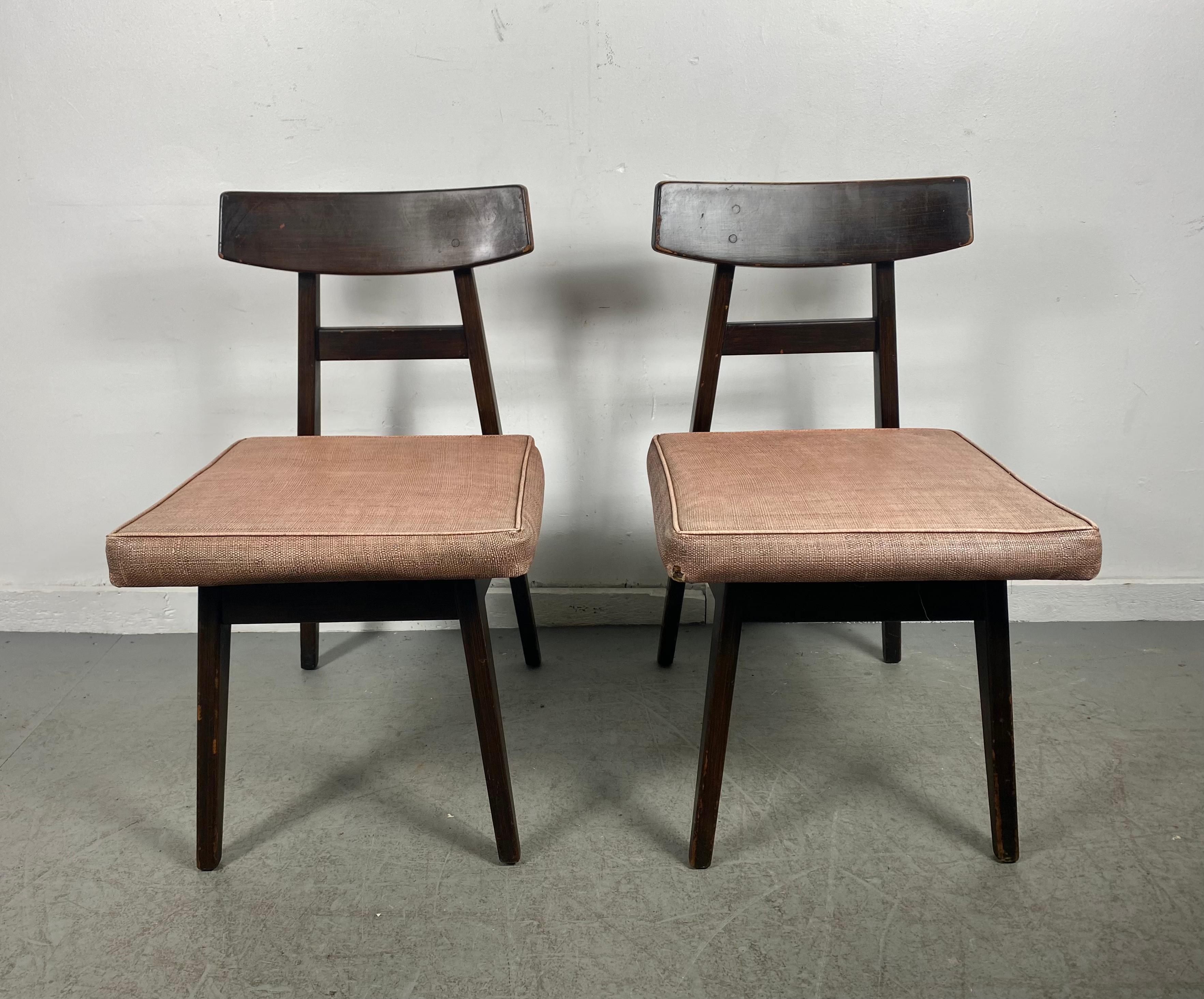 Mid-Century Modern Extremely Rare Asian Inspired Modernist Side Chairs Designed by Jens Risom For Sale