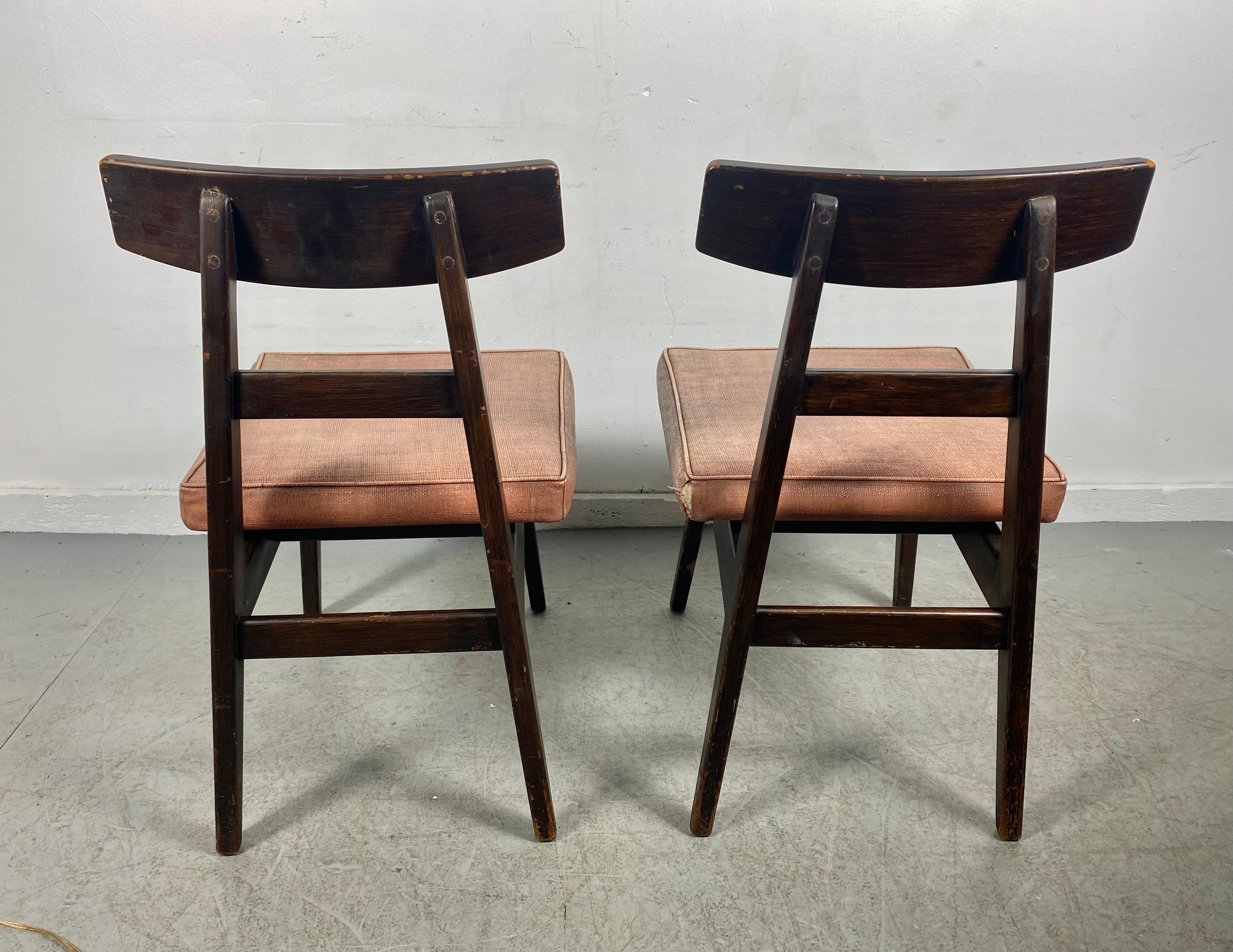 American Extremely Rare Asian Inspired Modernist Side Chairs Designed by Jens Risom For Sale