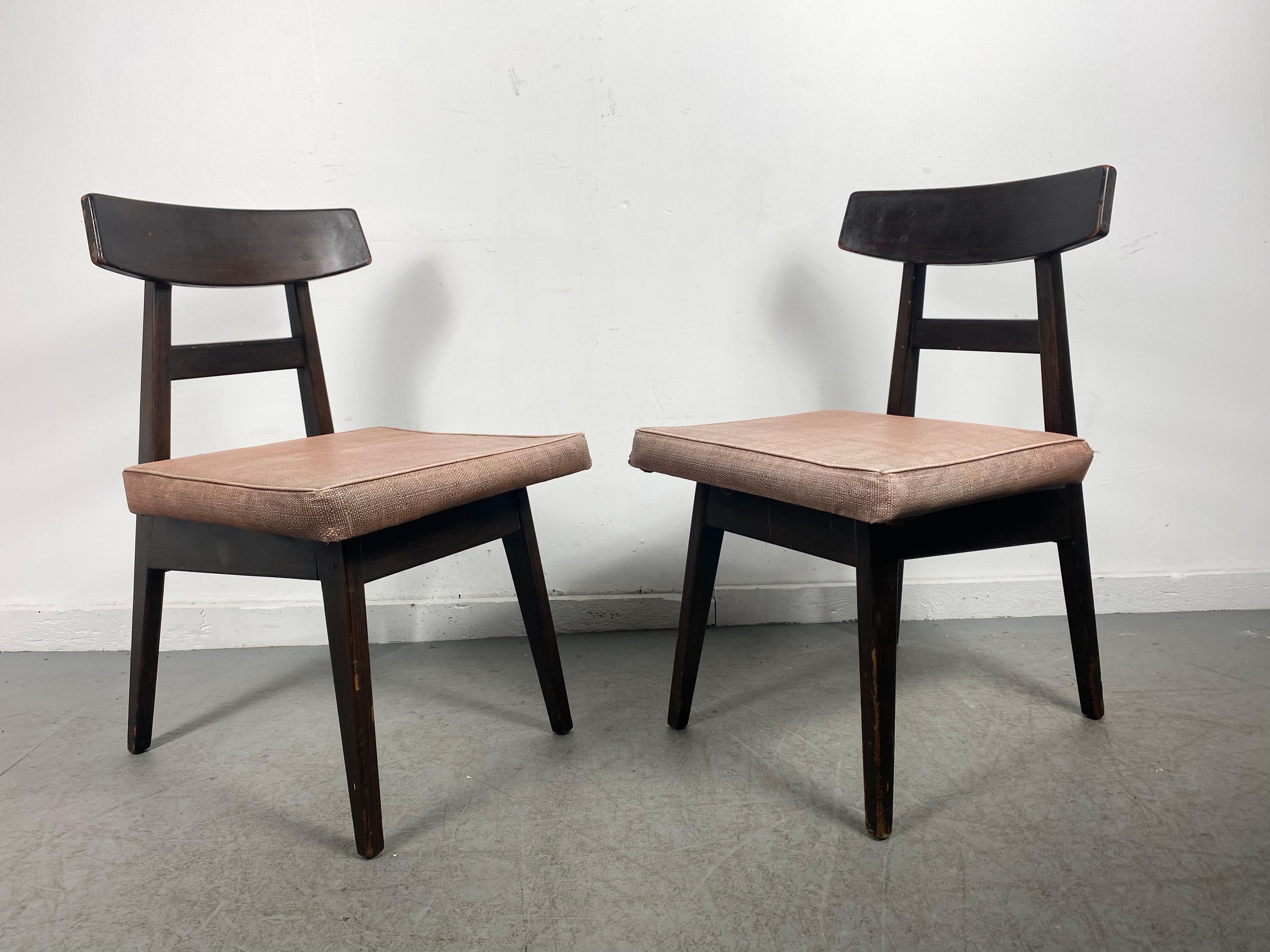 Extremely Rare Asian Inspired Modernist Side Chairs Designed by Jens Risom For Sale 2