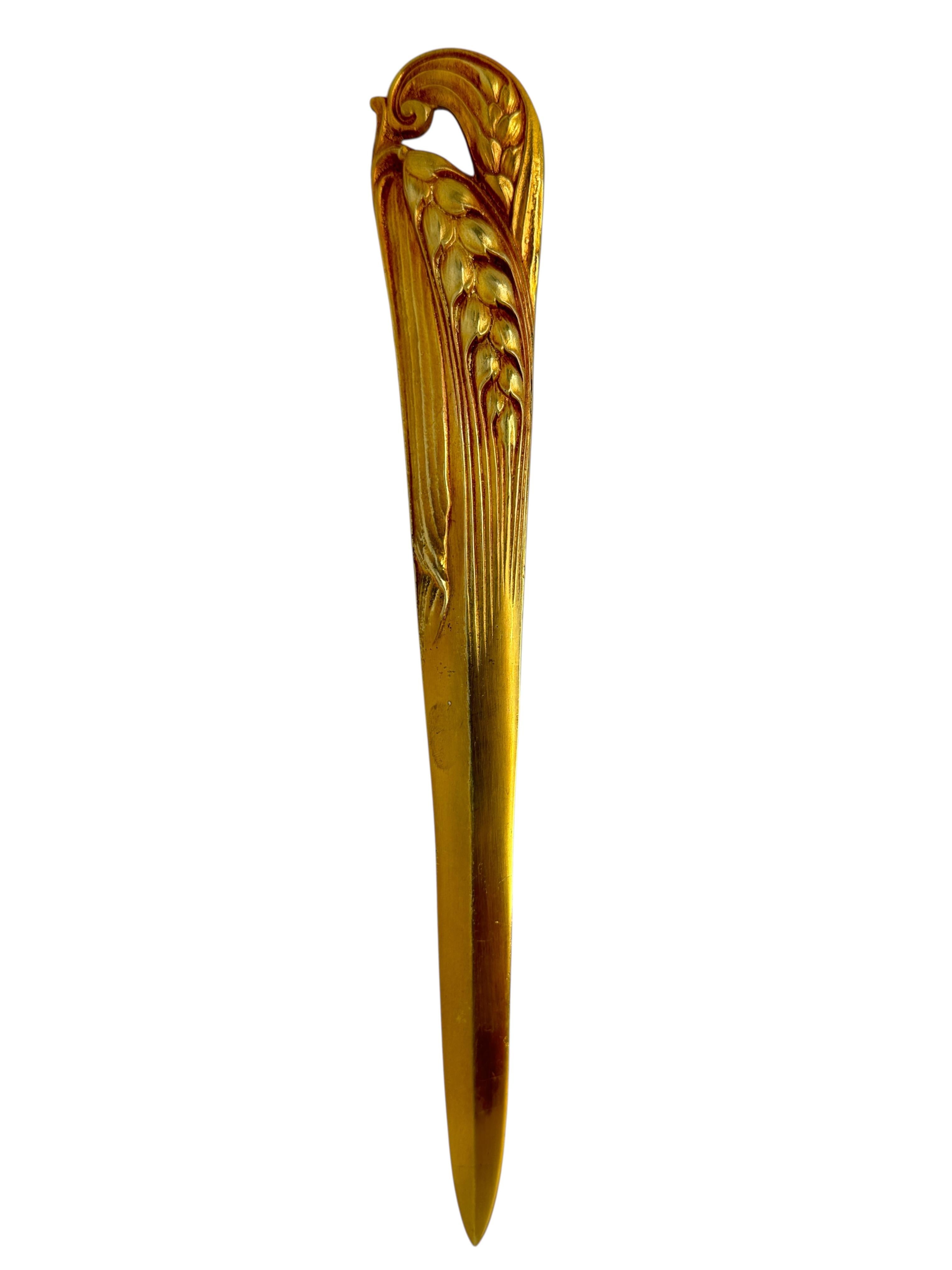 Extremely Rare Authentic Original French Art Nouveau Letter Opener Antique 1890s In Good Condition For Sale In Nuernberg, DE
