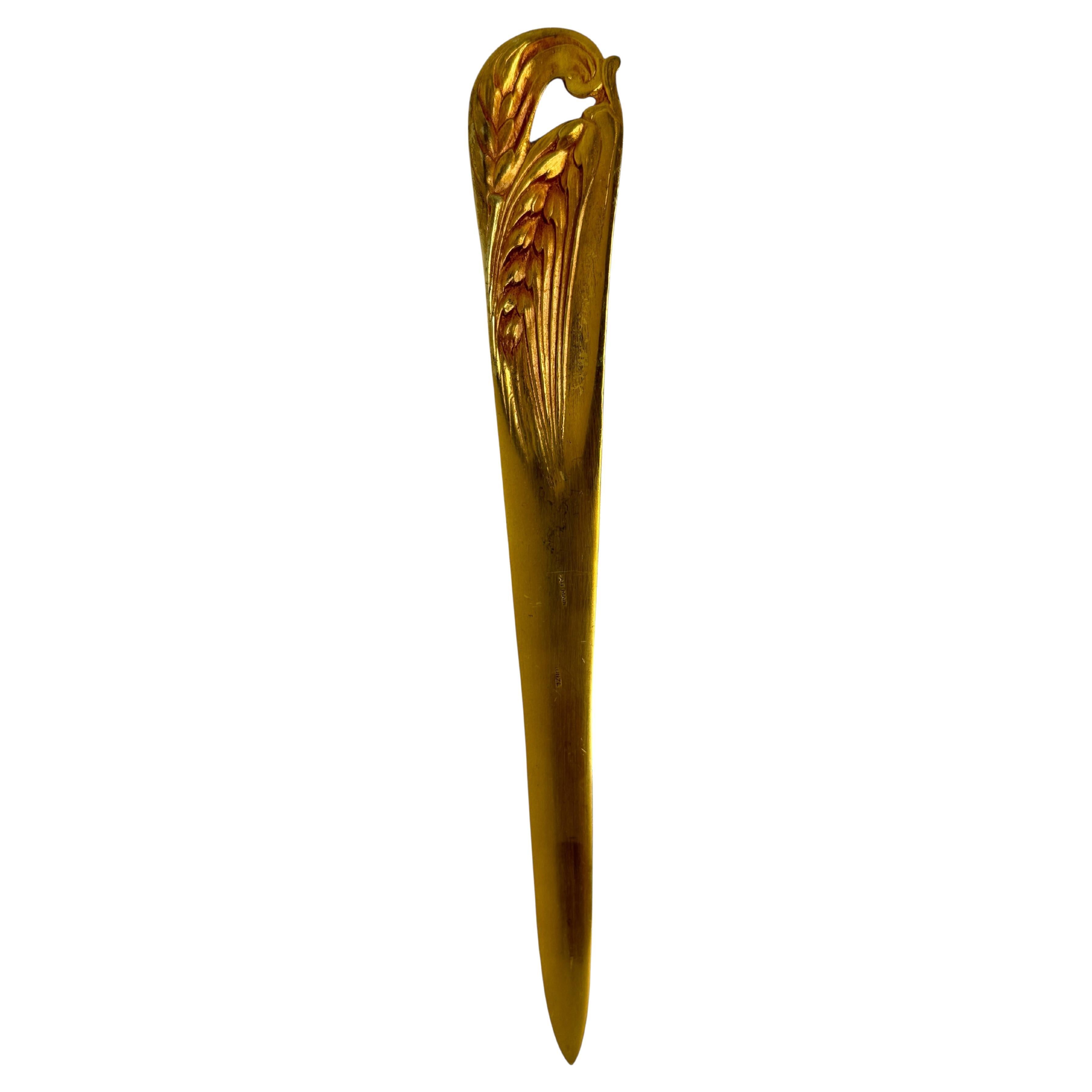 Extremely Rare Authentic Original French Art Nouveau Letter Opener Antique 1890s For Sale