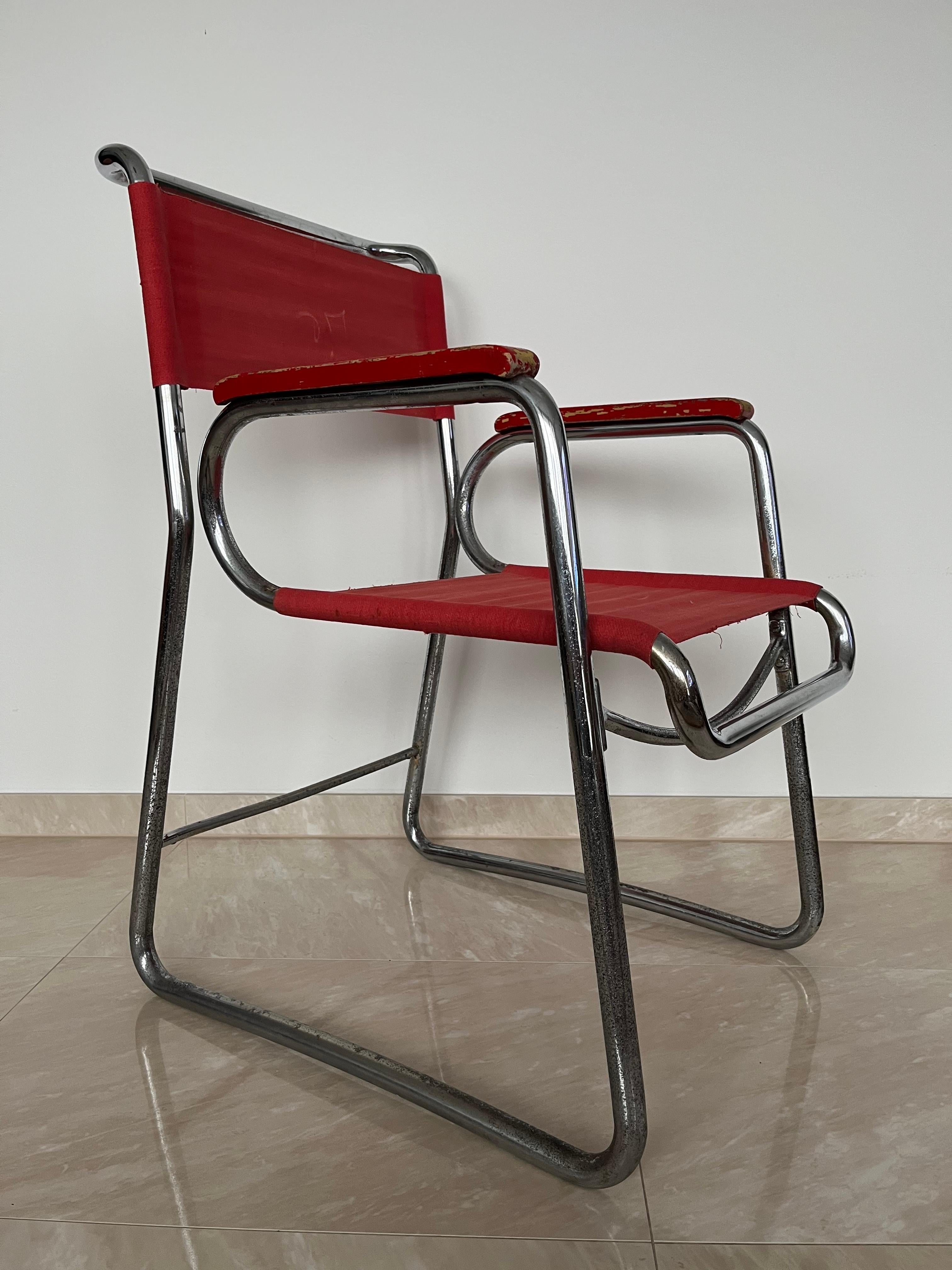 Extremely RARE bauhaus chrome massive chair by Frantisek Berger - 1930s For Sale 3