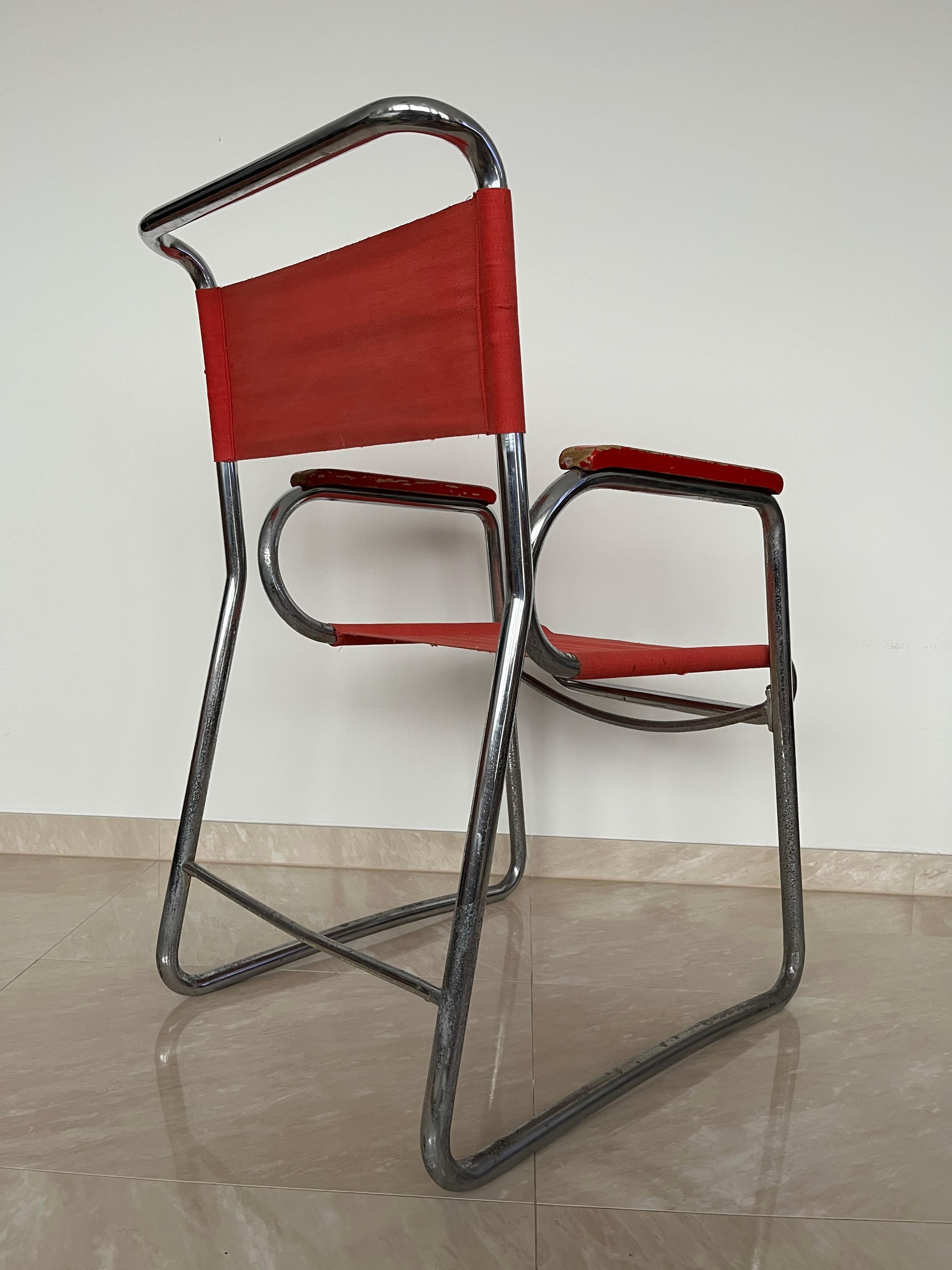 Bauhaus Extremely RARE bauhaus chrome massive chair by Frantisek Berger - 1930s For Sale
