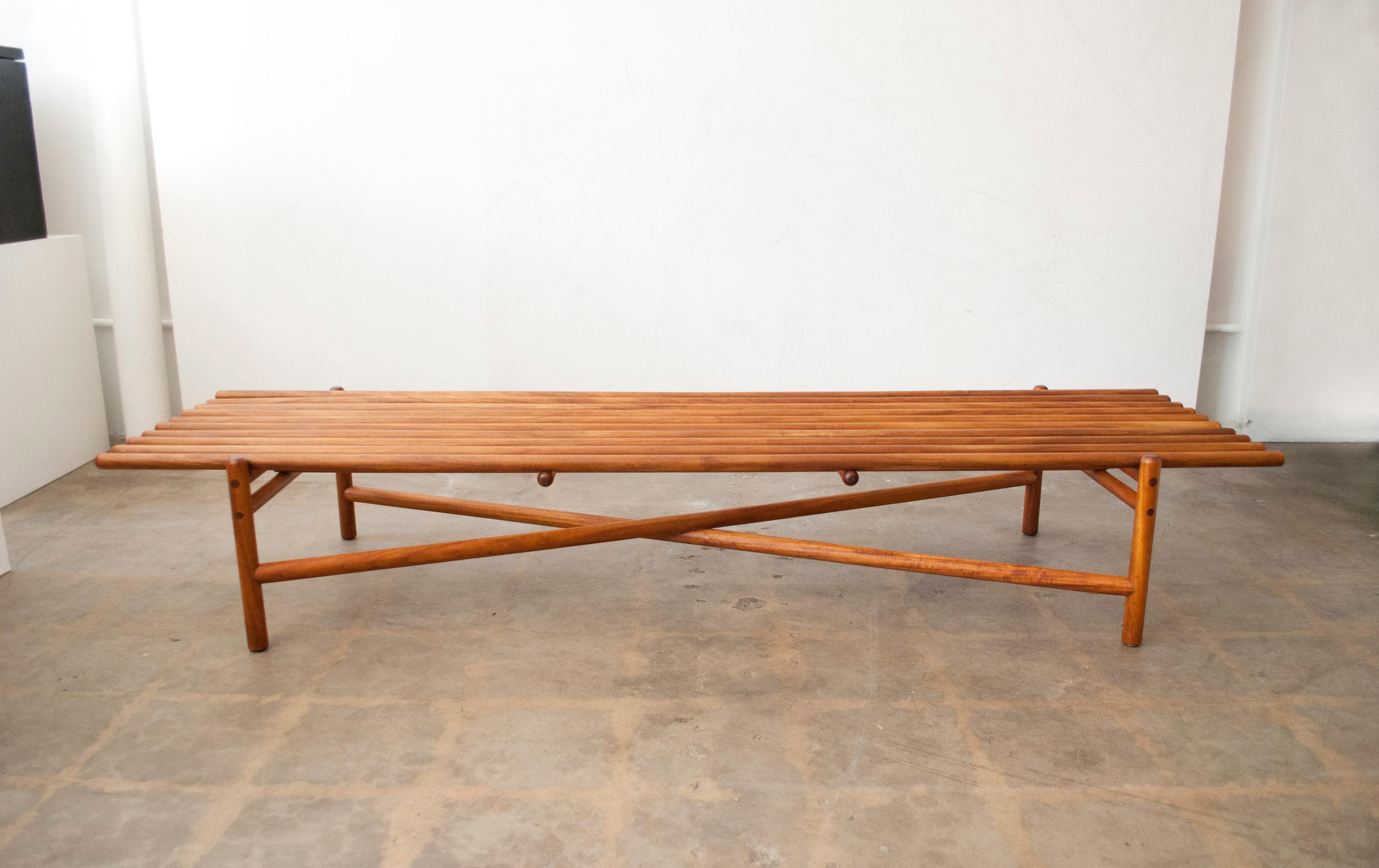 Goldberg's furniture designs were custom made for specific interiors. The dowel bench was used in several projects from 1945-1954.

Architect Bertrand Goldberg was born in 1913 in Chicago, Illinois. He received his training at several institutions