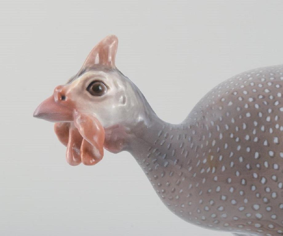 Danish Extremely Rare Bing & Grondahl Porcelain Figurine of a Guinea Fowl For Sale