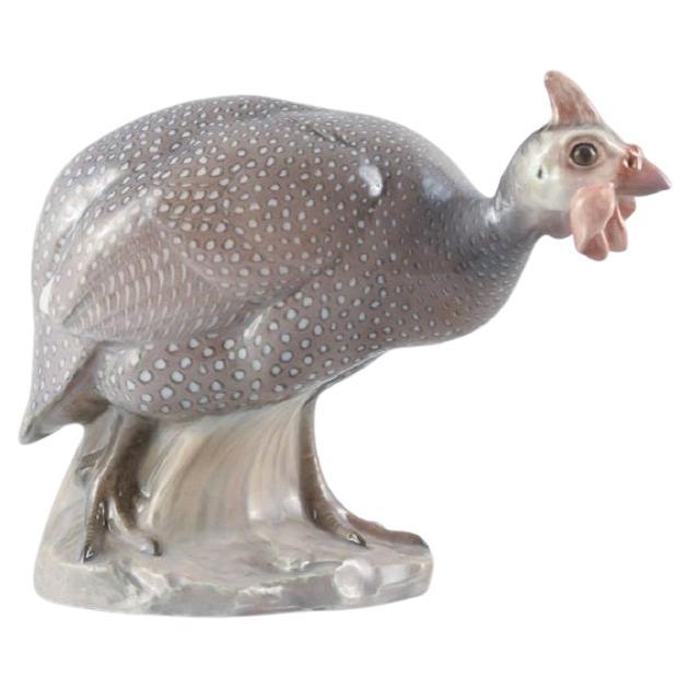 Extremely Rare Bing & Grondahl Porcelain Figurine of a Guinea Fowl For Sale