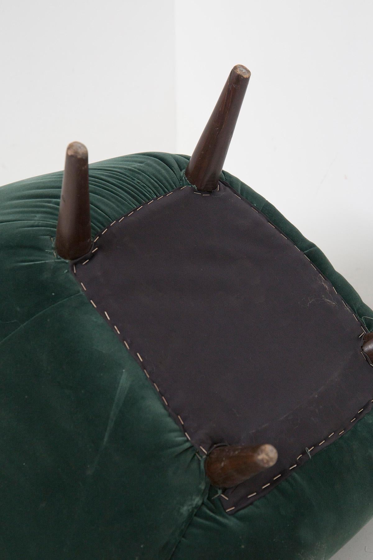 Unique Extremely Rare Carlo Mollino Velvet Armchair, Published For Sale 3
