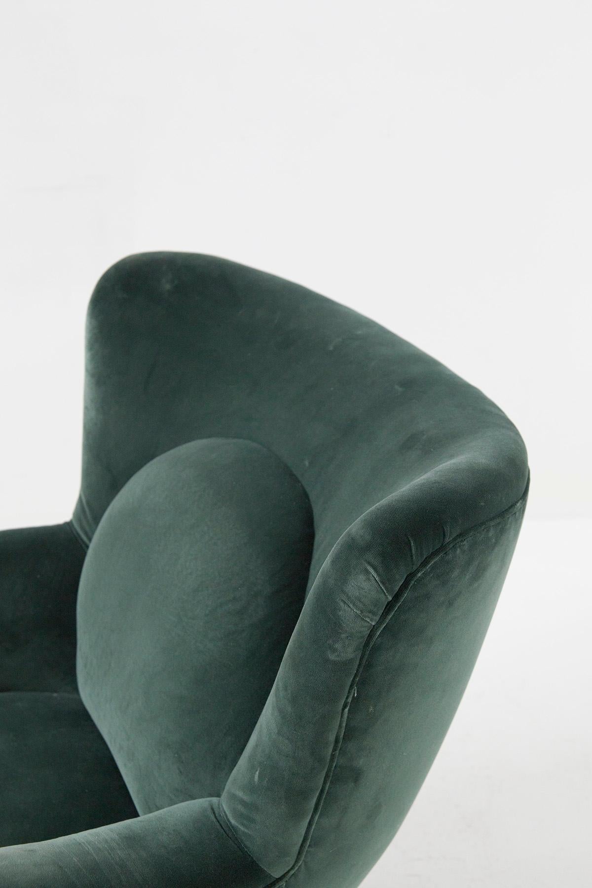 Unique Extremely Rare Carlo Mollino Velvet Armchair, Published For Sale 1